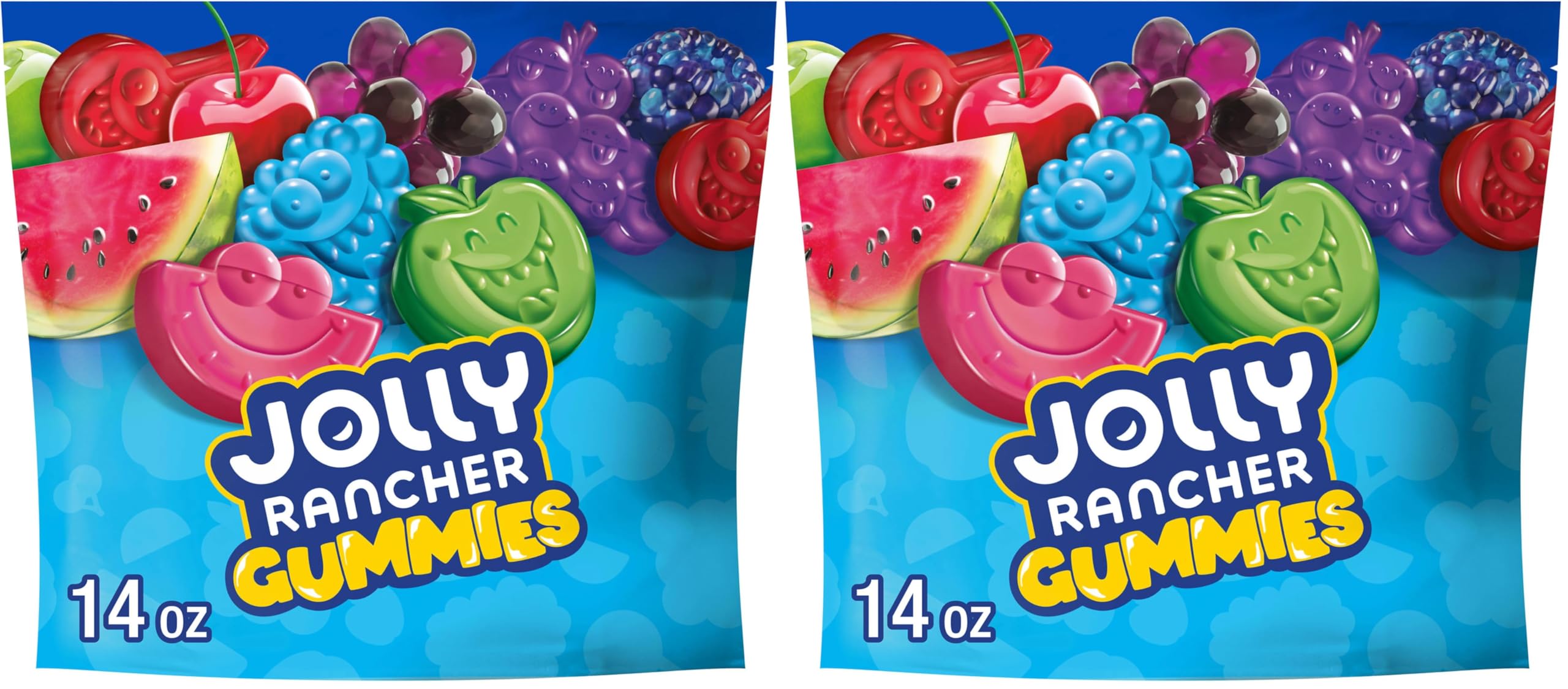 Jolly RancherGummies Assorted Fruit Flavored Candy Bag, 14 oz (Pack of 2)
