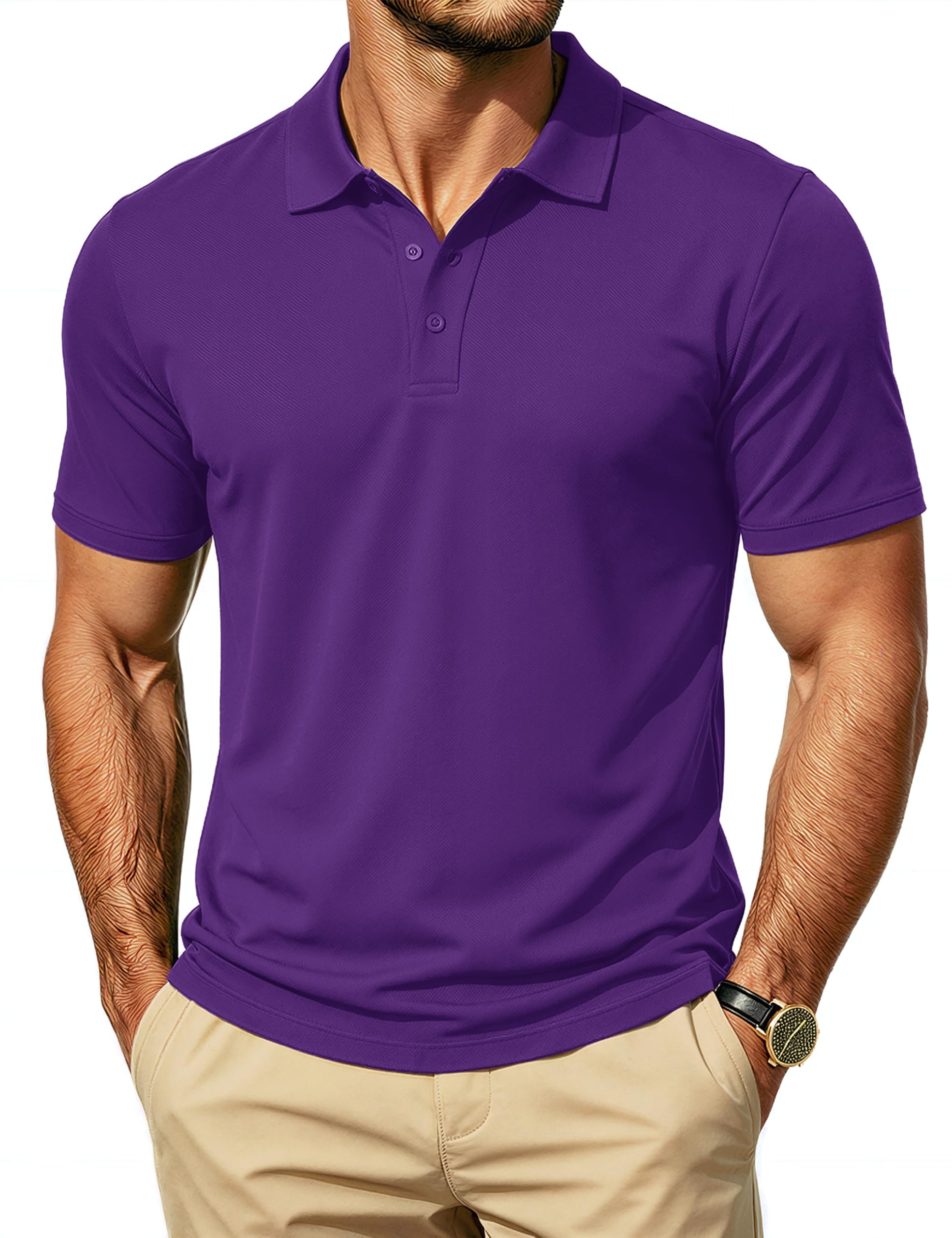 TACVASEN Herren Poloshirt Kurzarm Atmungsaktiv Polo Shirt Baumwolle | Funktionsshirts, Freizeithemd, Regular Fit, Sport, Golf, Tennis, Outdoor, Sommer