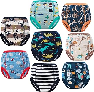 MooMooBaby 8-Pack Cotton Absorbent Potty Training Pants for Boys & Girls 2T-9T - Leakproof Reusable Toddler Underwear