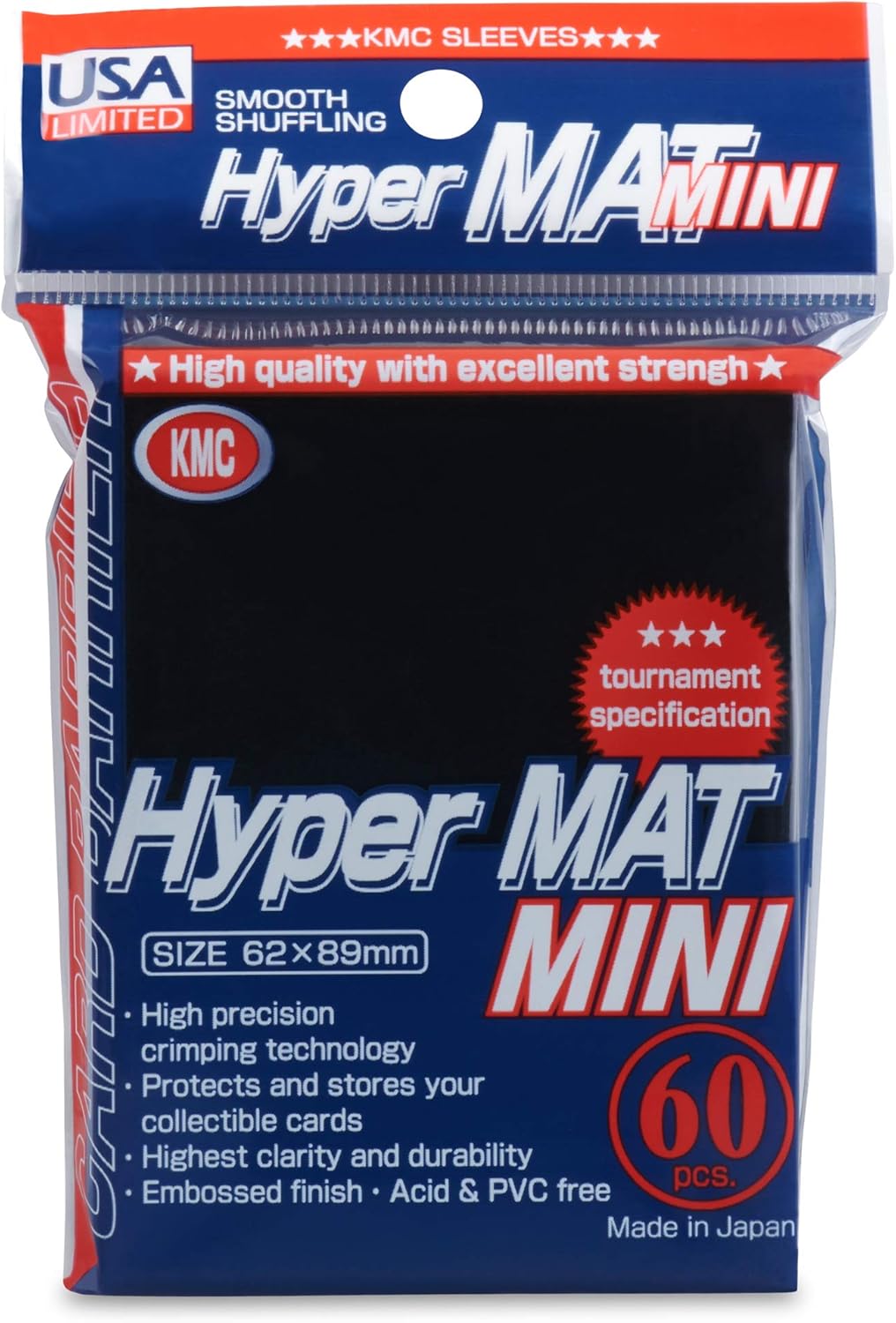 KMC Sleeves Mini Hyper Mat (US) Black Small Matte 60ct