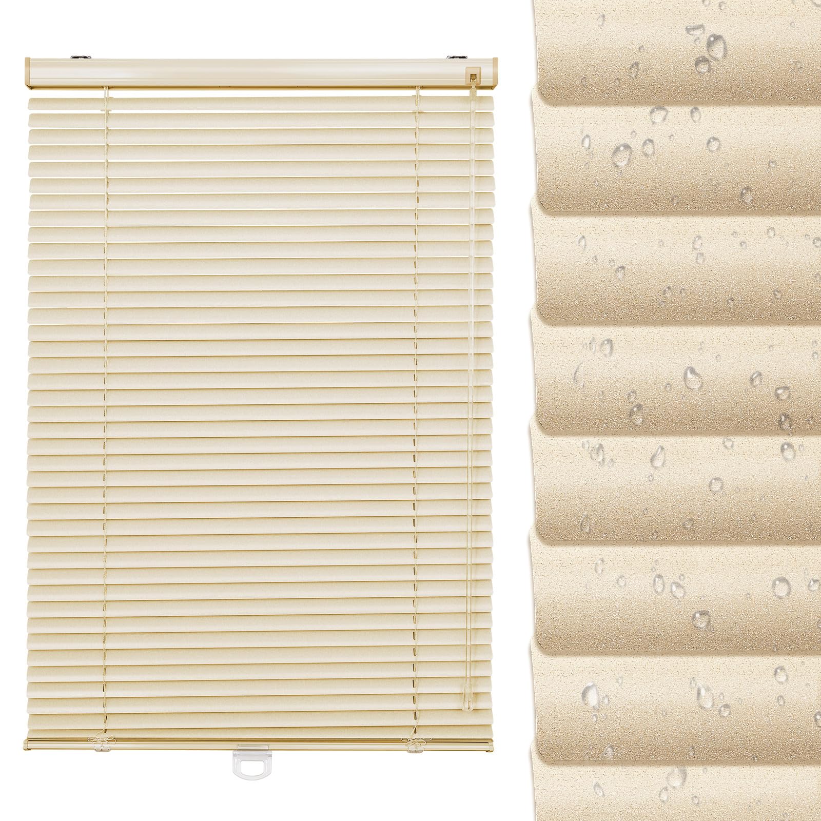 UrMoon Venetian Blinds, Easy Fit Window Blackout Blinds Shutters Twist Open Close Windows Treatment for Home Office (Bronze, 48cm W x 122cm H)