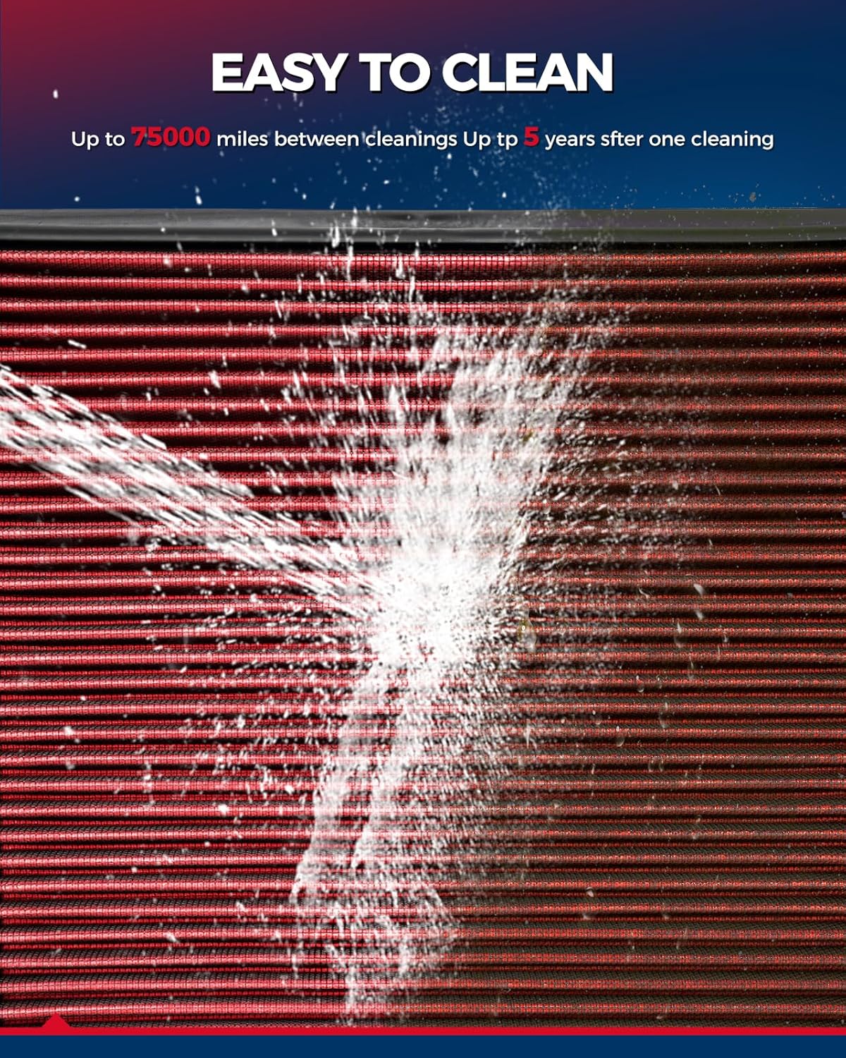 KAX Premium Washable Engine Air Filter, 33-5108 Replacement for Hyundai（Santa Fe/Tucson/Sonata/Santa Cruz）, Kia（K5/ Sorento/Carnival）2020-2024, Reusable, Increase Power & Towing