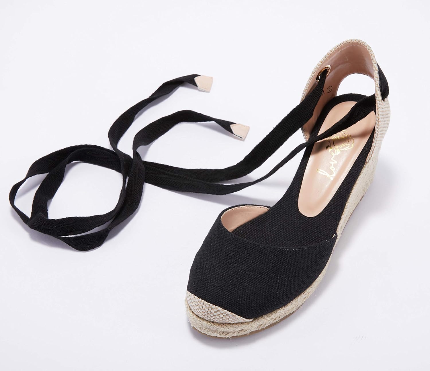 Ruanyu Womens Platform Espadrille Sandals Lace Up Closed Toe Summer Wedge Sandals - Image 2