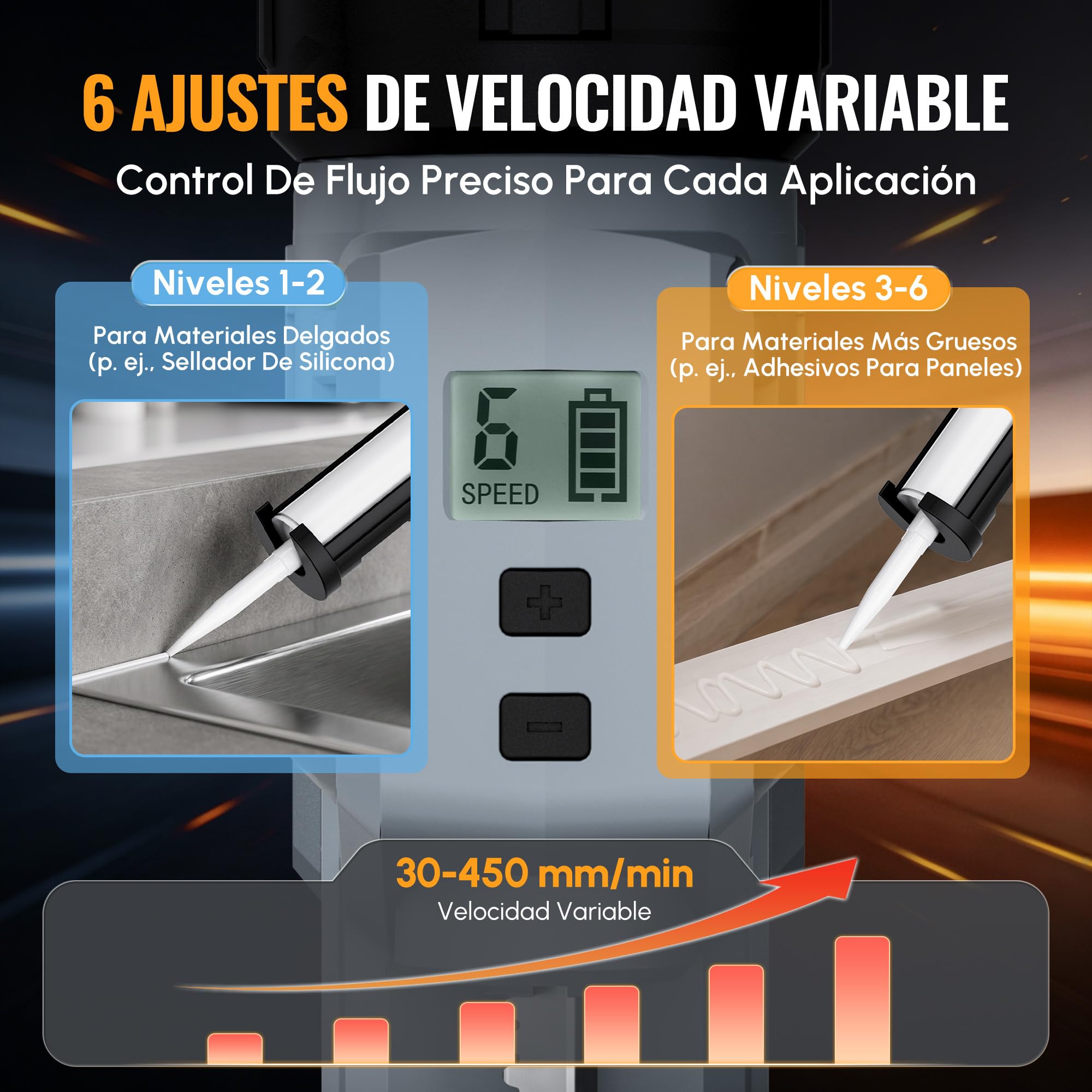 WORKPROX Pistola Silicona Bateria de 20 V con Batería Recargable 2000 mAh