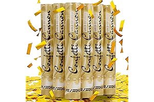 Confetti Cannon Party Poppers Gold for Special Occasions (6-Pack)