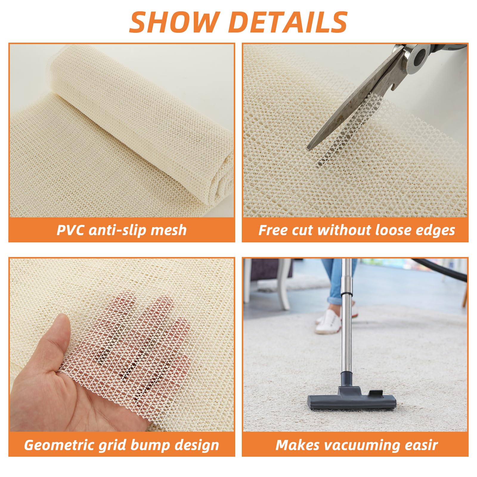 Tappetino Antiscivolo Per Tappeti 200x300 Cm - Rete In PVC Per Pavimenti - Foto 11