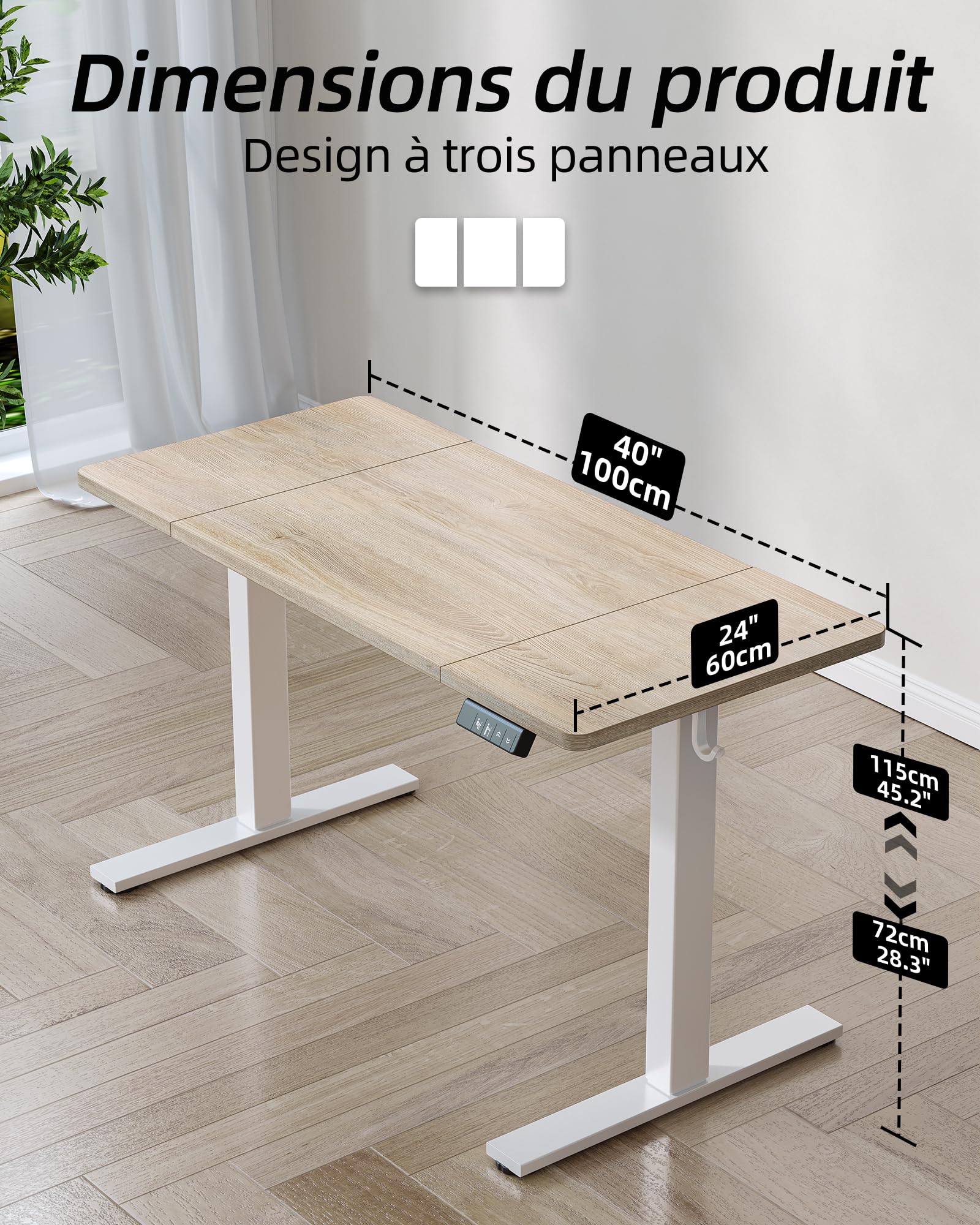 Scrivania Elettrica Regolabile 100x60 Cm - Altezza 71-119 Cm, 2 Memorie, Gancio Per Cuffie - Foto 14