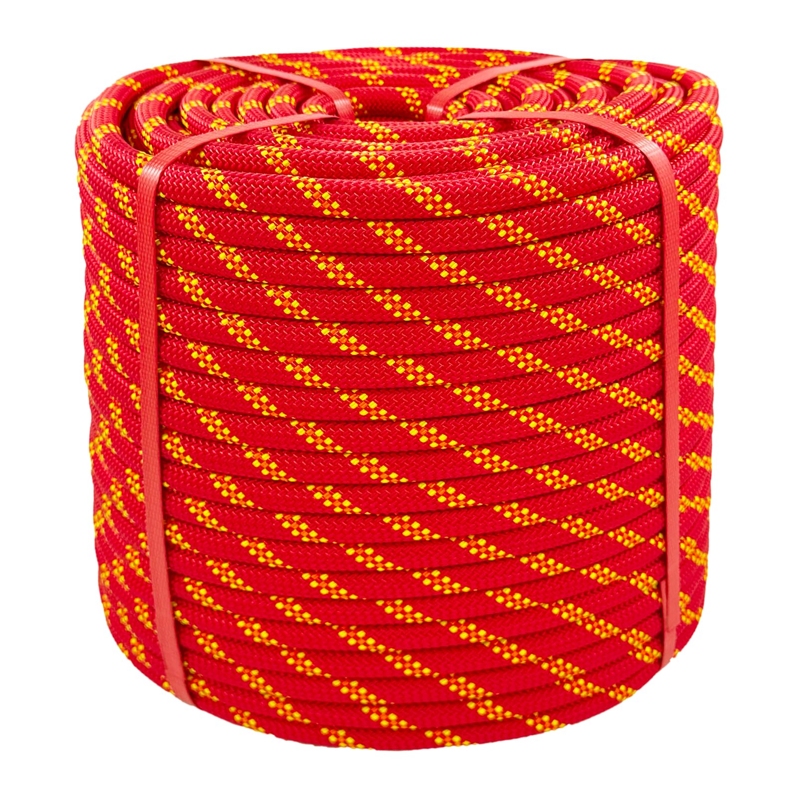 Cuerda de escalada de poliéster para arboristas, color rojo, 1/2 pulgada de diámetro, 300 pies, cuerda de escalada de árboles resistente para arboristas
