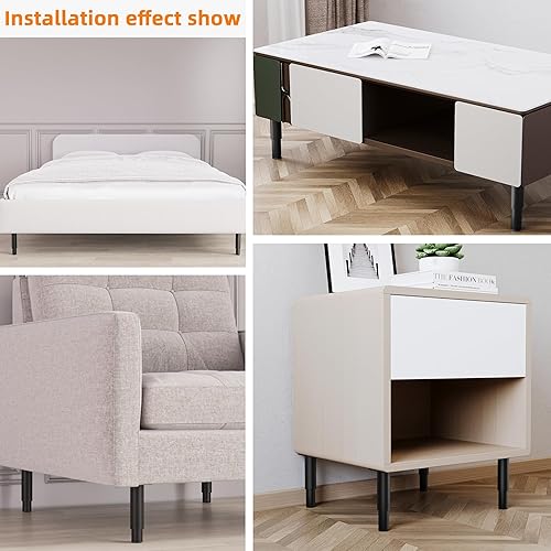 Miniatura 9 de Wlrcwdttc - Patas de muebles ajustables de metal de 512 a 945 pulgadas patas de sofá patas de gabinete altura ajustable patas de soporte de repuesto