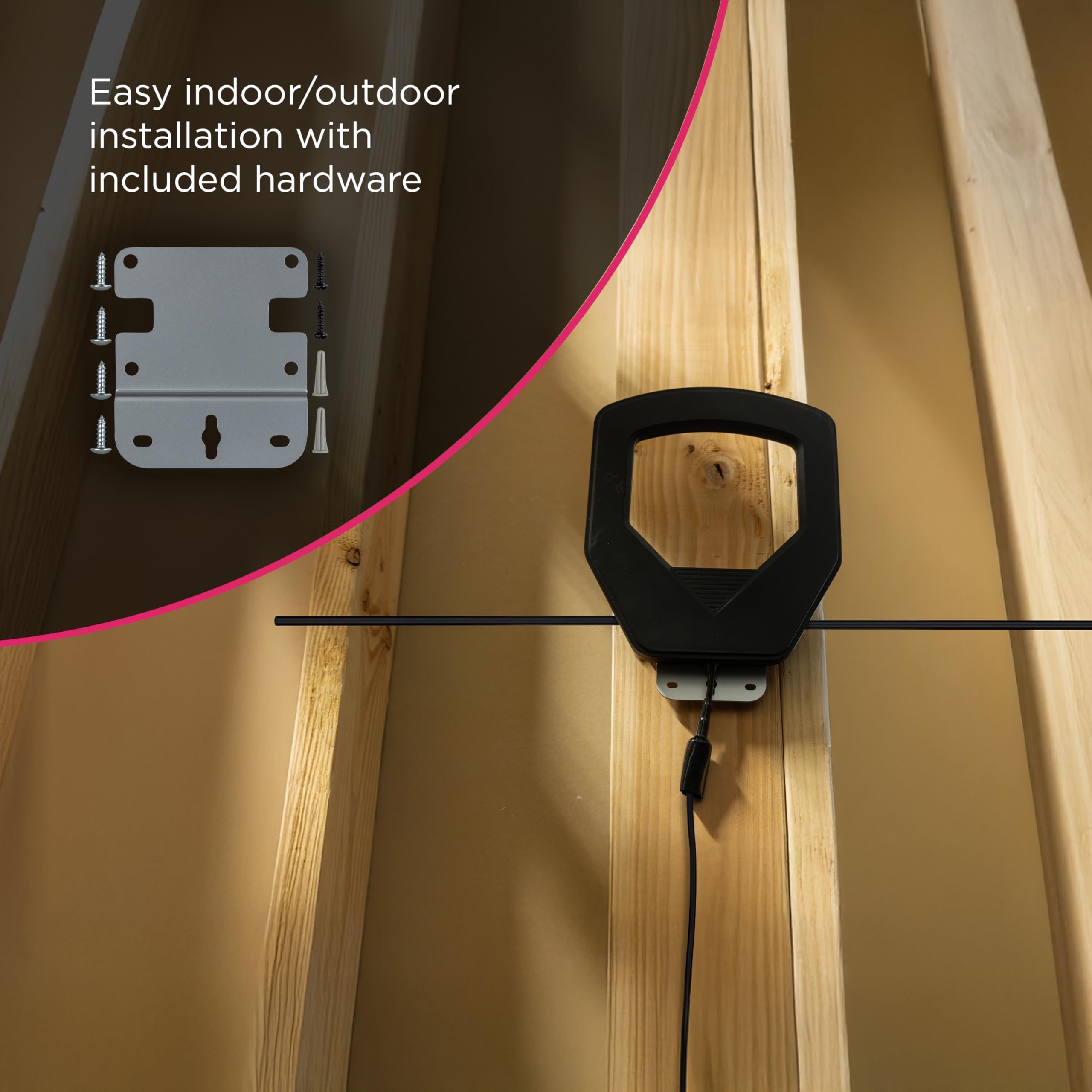 GE UltraPro Optima 81870 Antenne HD extérieure, portée de 64 km, 4K/8K Ultra HD, compatible avec la télévision NEXTGEN, résistante aux intempéries, montage grenier ou extérieur, chaînes locales