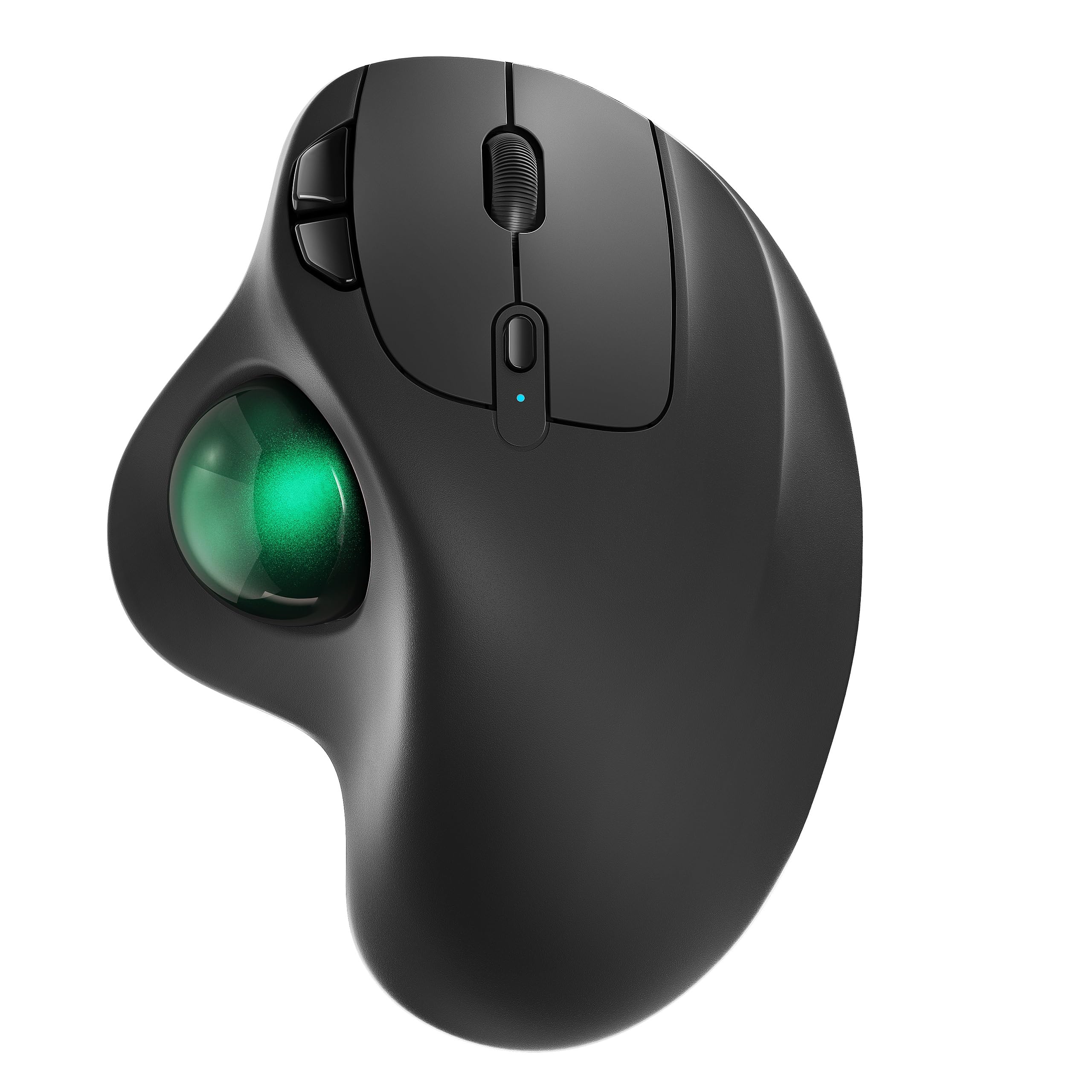Nulea Rechargeable Ergonomic M501 Trackball – Thumb Control, Smooth Precision, 3-Device Connect (Bluetooth/USB), Works with PC, Laptop, Mac, Windows（Mint Green）