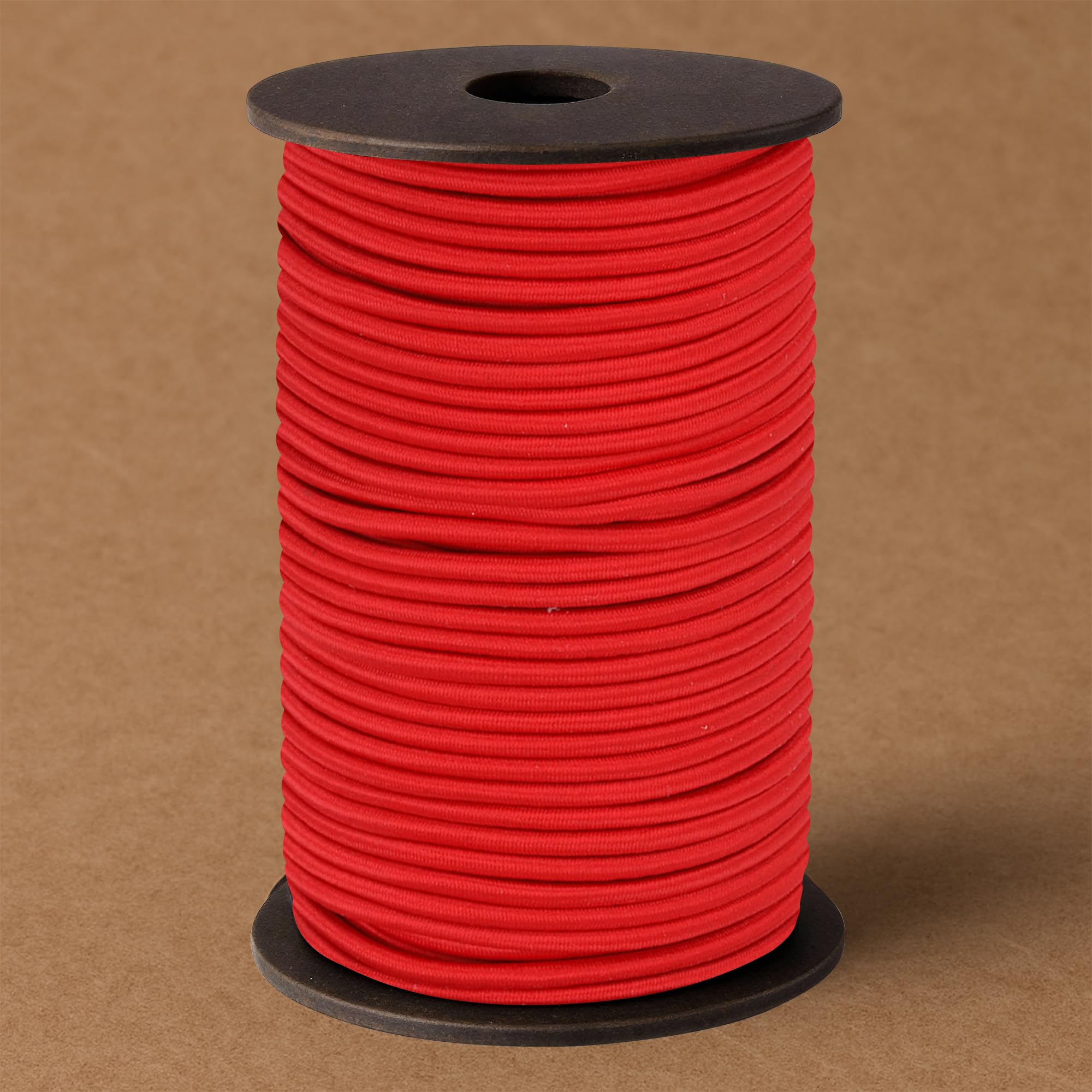 WedDecor Bungee Cord 4mm Bungee Rope Heavy Duty Elastic Bungee Cords, Shock Cord, Bungee Strap, Elastic Cord for Securing Luggage, Tent Pole, Camps, Motorcycle, DIY Craft Projects, Red, 50 Metres
