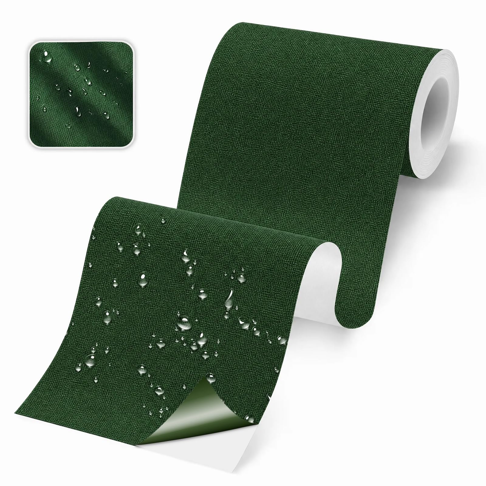 Skystuff Self-Adhesive Canvas Repair Tape, Heavy Duty Waterproof Fabric Repair Patches for Sofa, Chair, Awning, Tent, Clothes, Camping Outdoor Gear, Instant Strong Fix, 10x200cm, Army Green