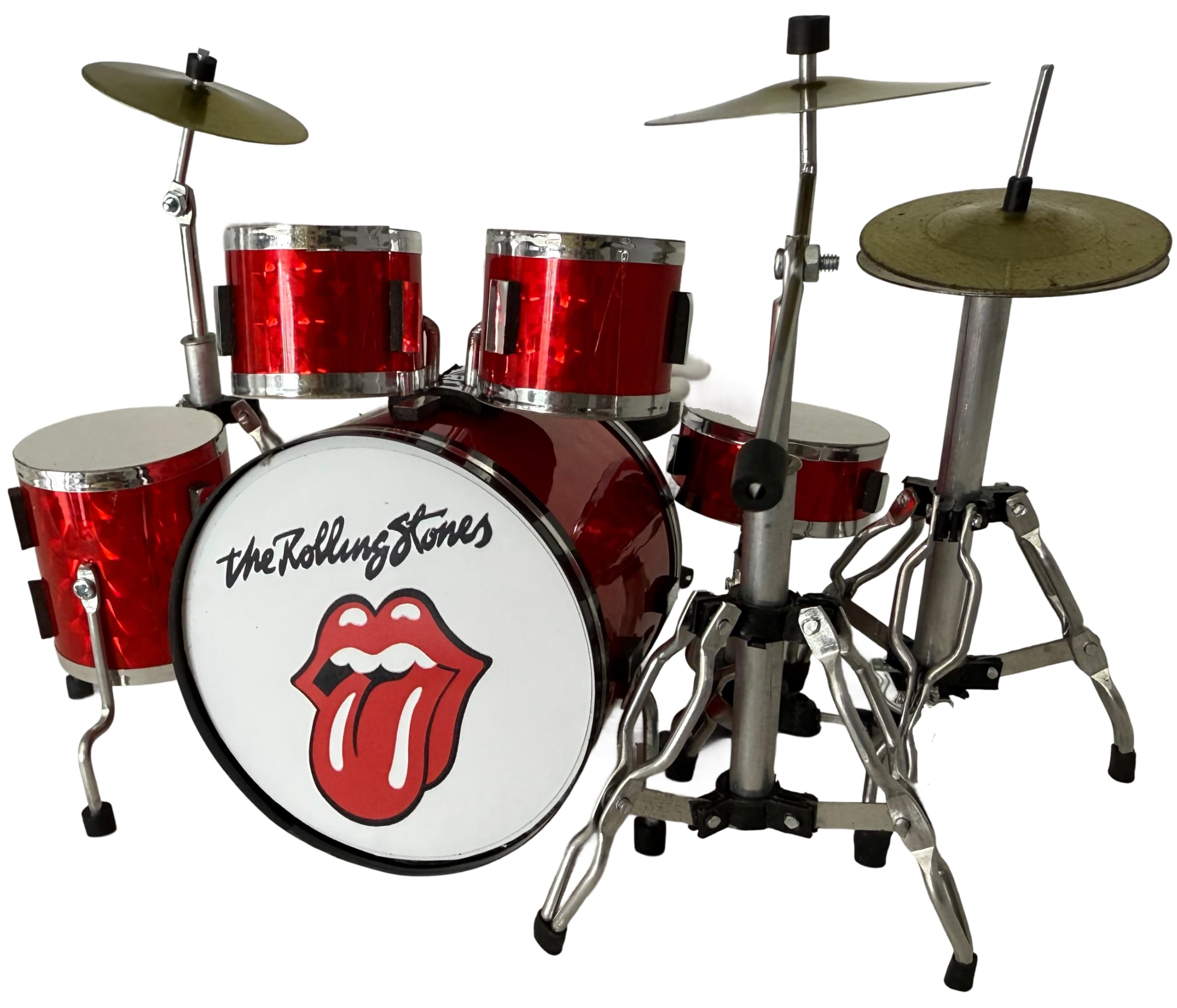 ROCKSTAR - Miniatura Bateria Acustica Rolling Rojo Metálico BMD-012 Regalo Musical