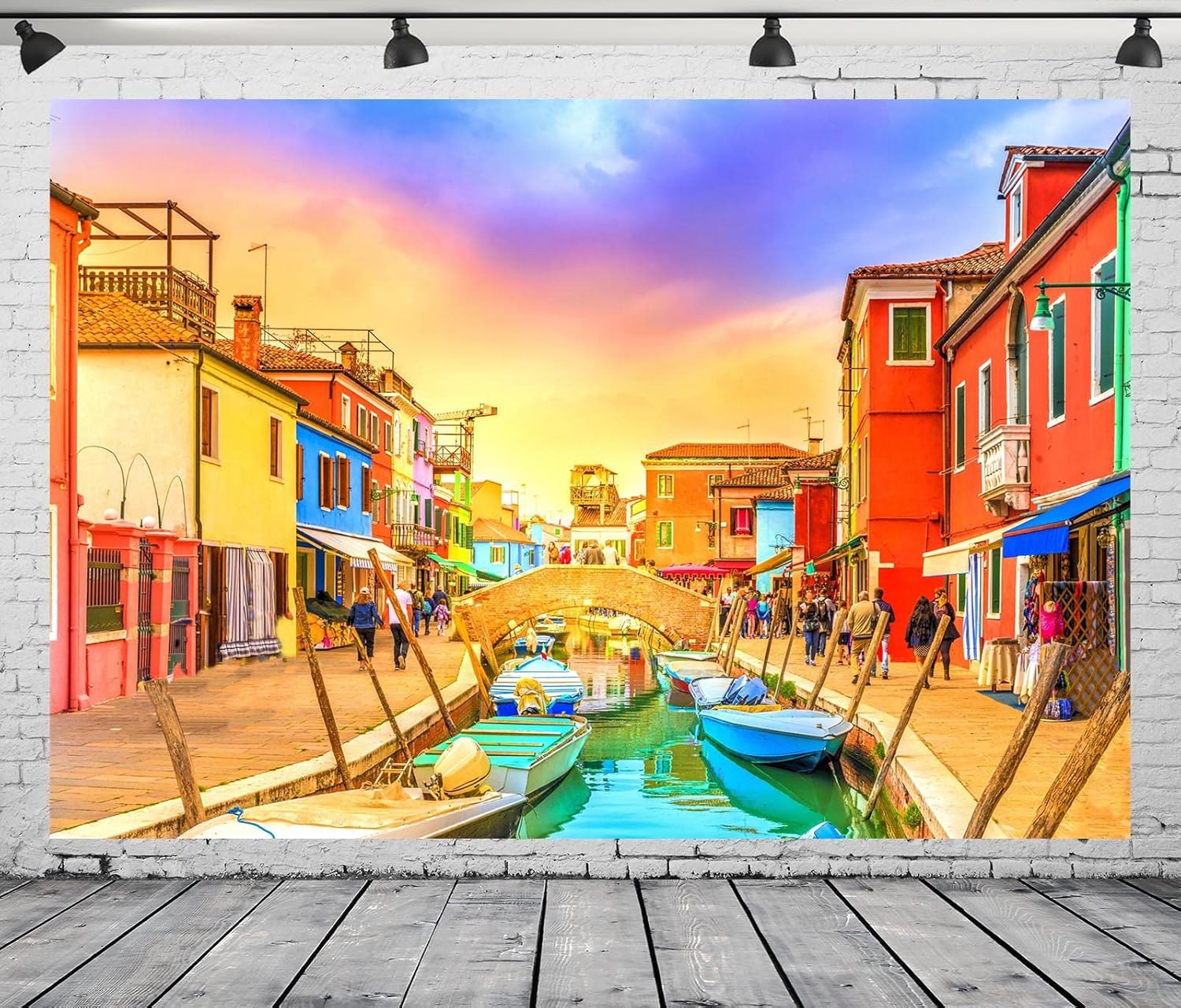 Amazon.com : BELECO 12x8ft Fabric Venice Backdrop for Photography ...