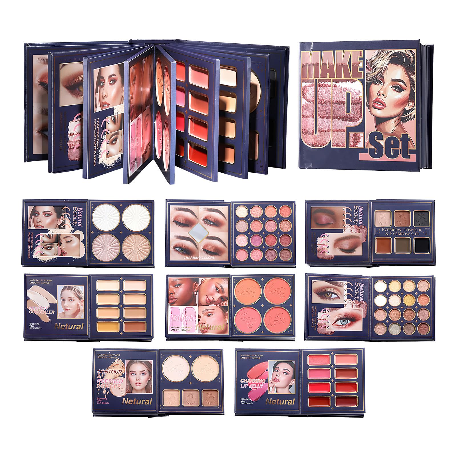 Palette di Ombretti Effetto Lunga Tenuta Fard Corrector Contorno | Trucco in Polvere per Blush e Occhi Per Donne Ragazze Adolescenti Compleanno Vacanza Matrimonio