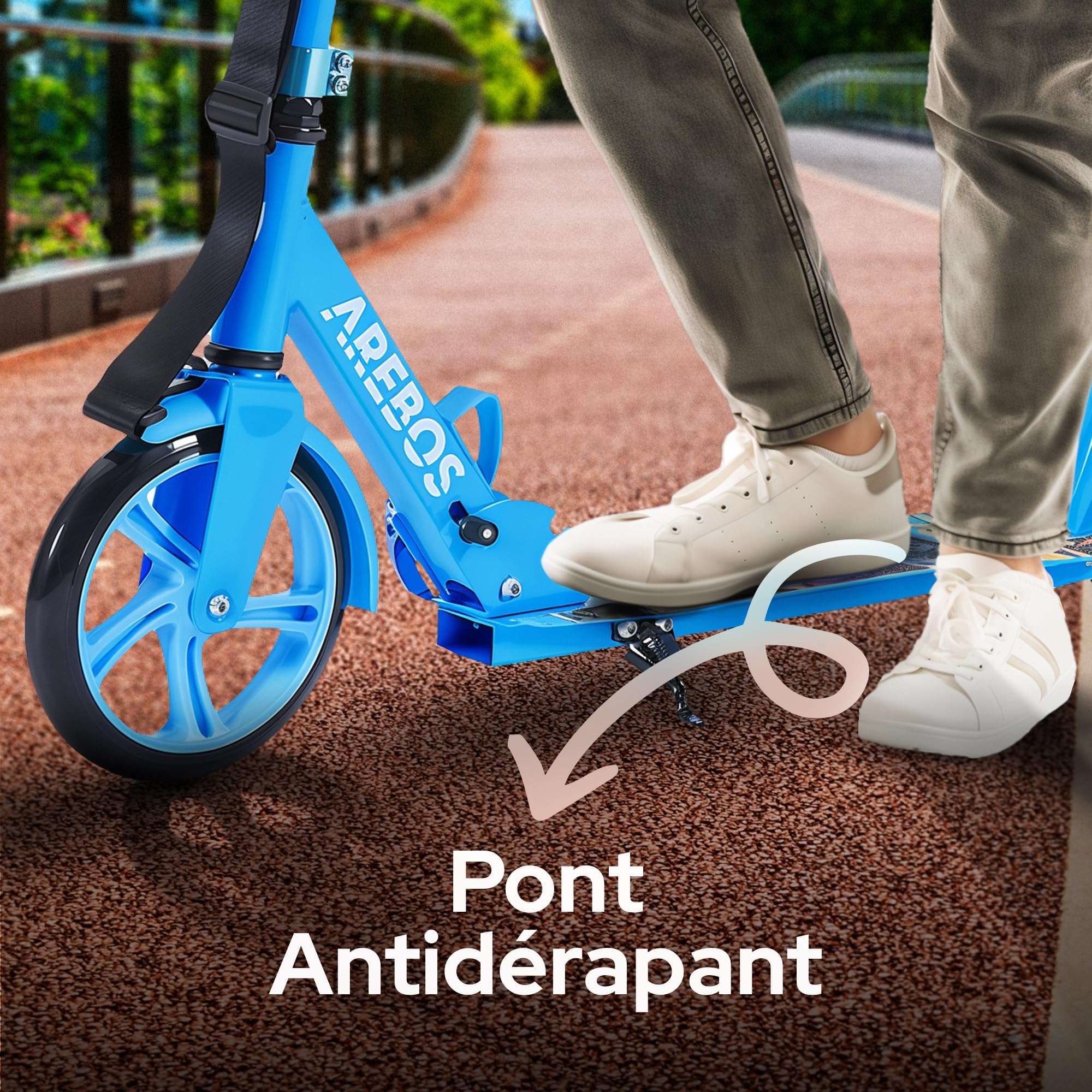 Arebos Scooter - Step Kind - met XXL Wielen - Step Volwassenen - Max 100 kg - Scooter Kinderen - Antislip Stavlak - Roze