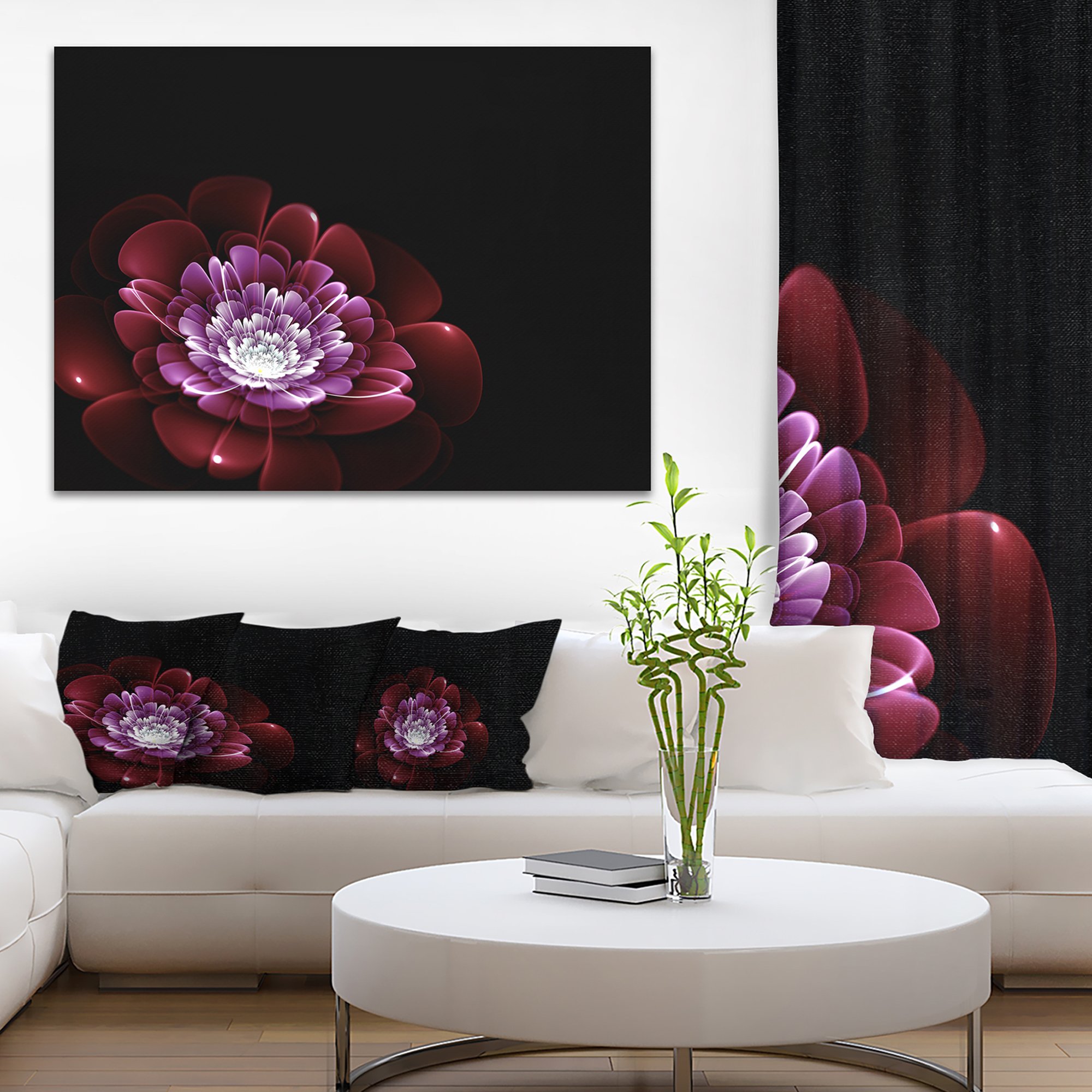 Designart PT8916-20-12 Abstract Fractal Flower Floral Digital Art