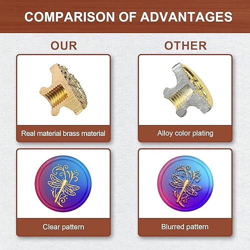 Miniatura 3 de MAYJOYDIY Sello de cera de libélula, sello de cera de libélula, 1.181 in, cabeza de material de latón extraíble para tarjetas de cartas,