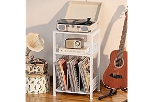 Vinyl Record Storage Stand in White: Aesthetically Pleasing and Practical