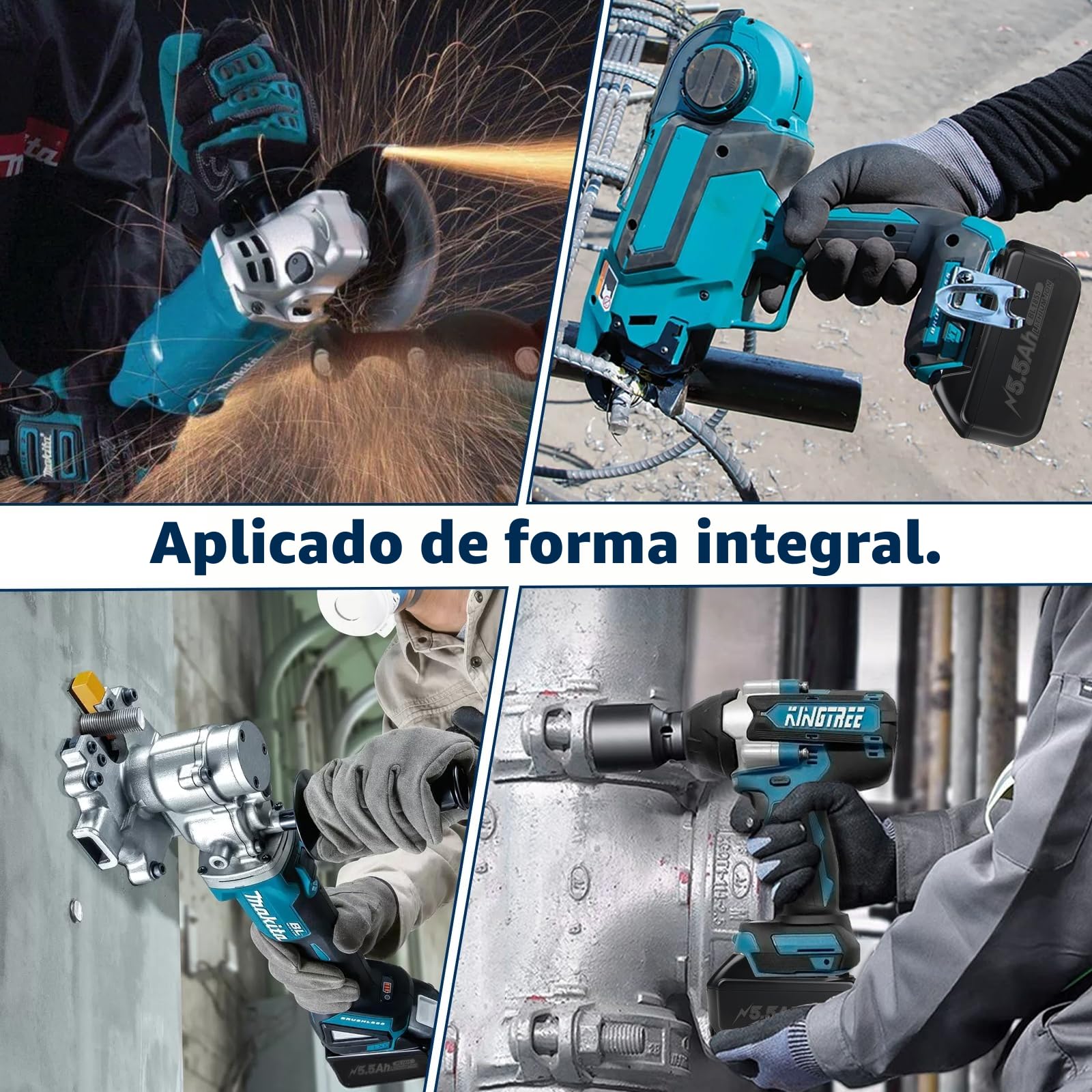 18V 5,5Ah Batería de repuesto para batería Makita de 18V con cargador Set BL1860B, BL1850, BL1840B, LXT400 | Carga rápida DC18RC 3A, protección contra sobrecalentamiento