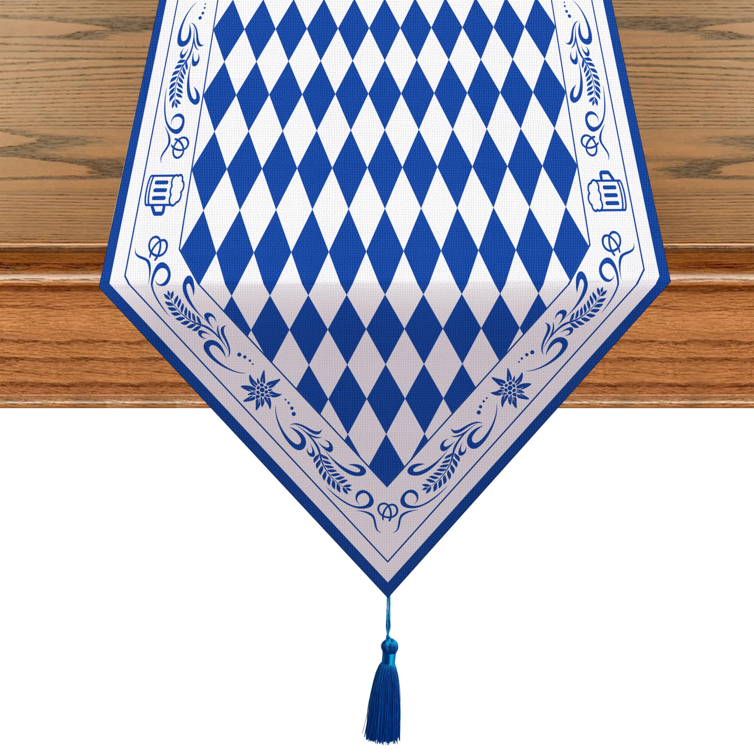 2 Pcs Oktoberfest Decoration Table Runner, Beer Festival Oktoberfest Decoration, Bavarian Oktoberfest Tablecloth for Oktoberfest Party, 180*30 cm