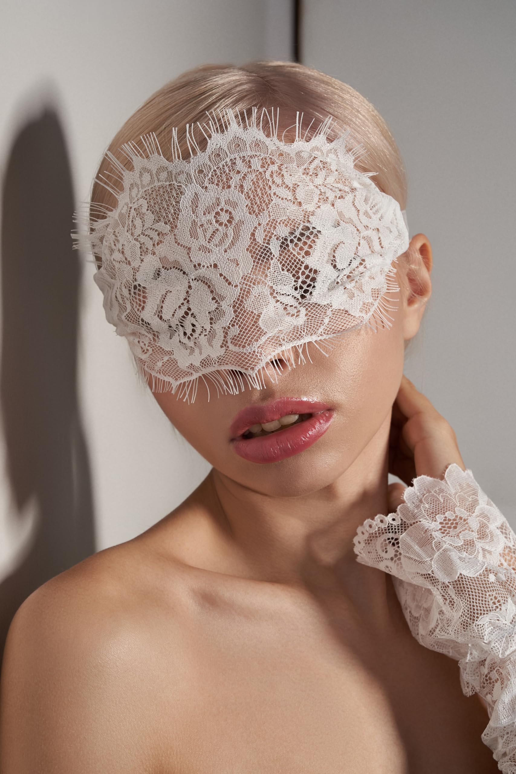 Bandeau sexy pour femme - En dentelle - Pour jeux érotiques - Blanc, Blanc., taille unique