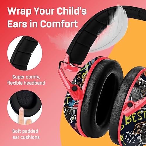 Vista 25 de Vanderfields Kids Ear Protection Earmuffs - Noise Cancelling Headphones for Kids, Autism, Toddler, Children