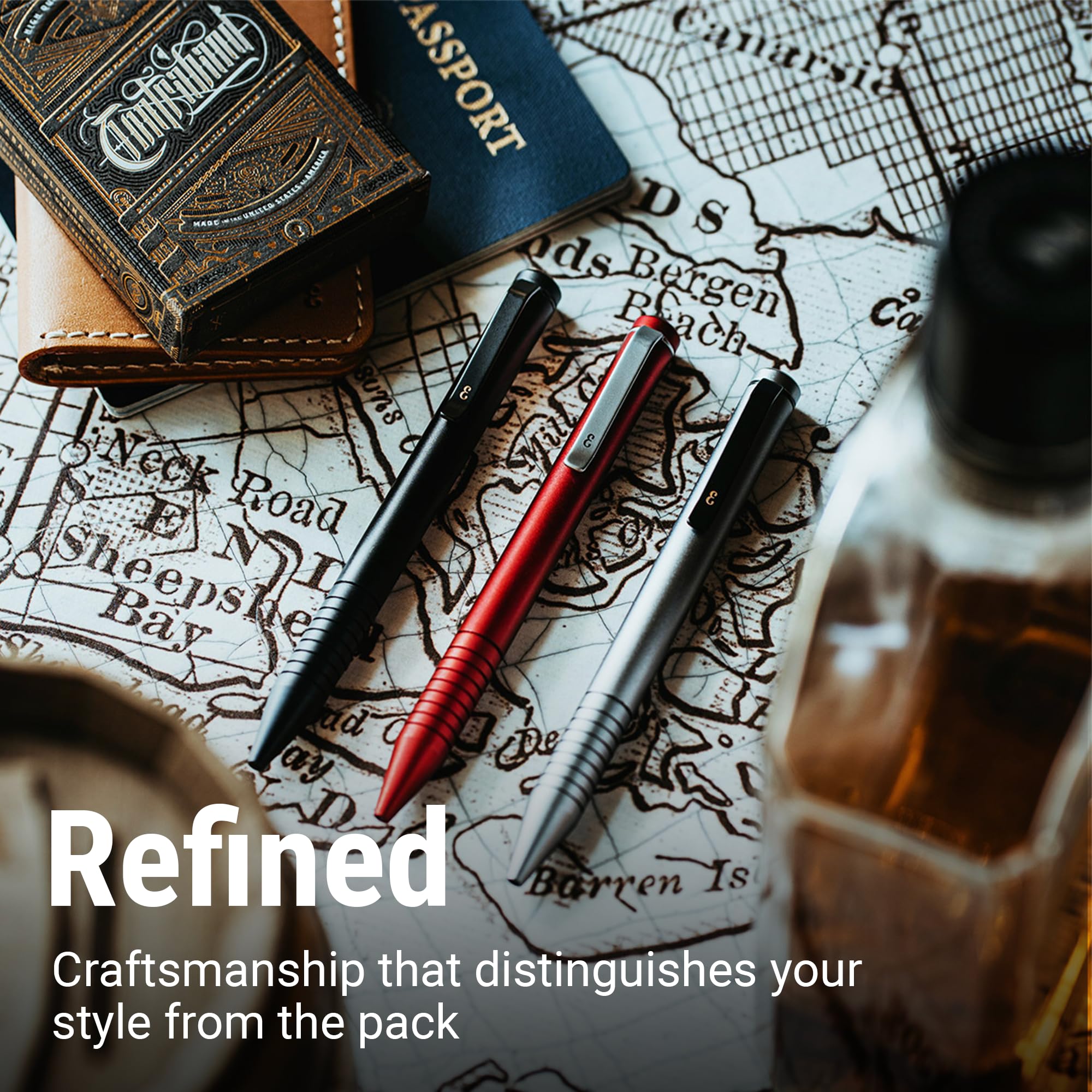 Edc Pen Everyman Black Mini Twist Grafton Pen, Mini Refillable