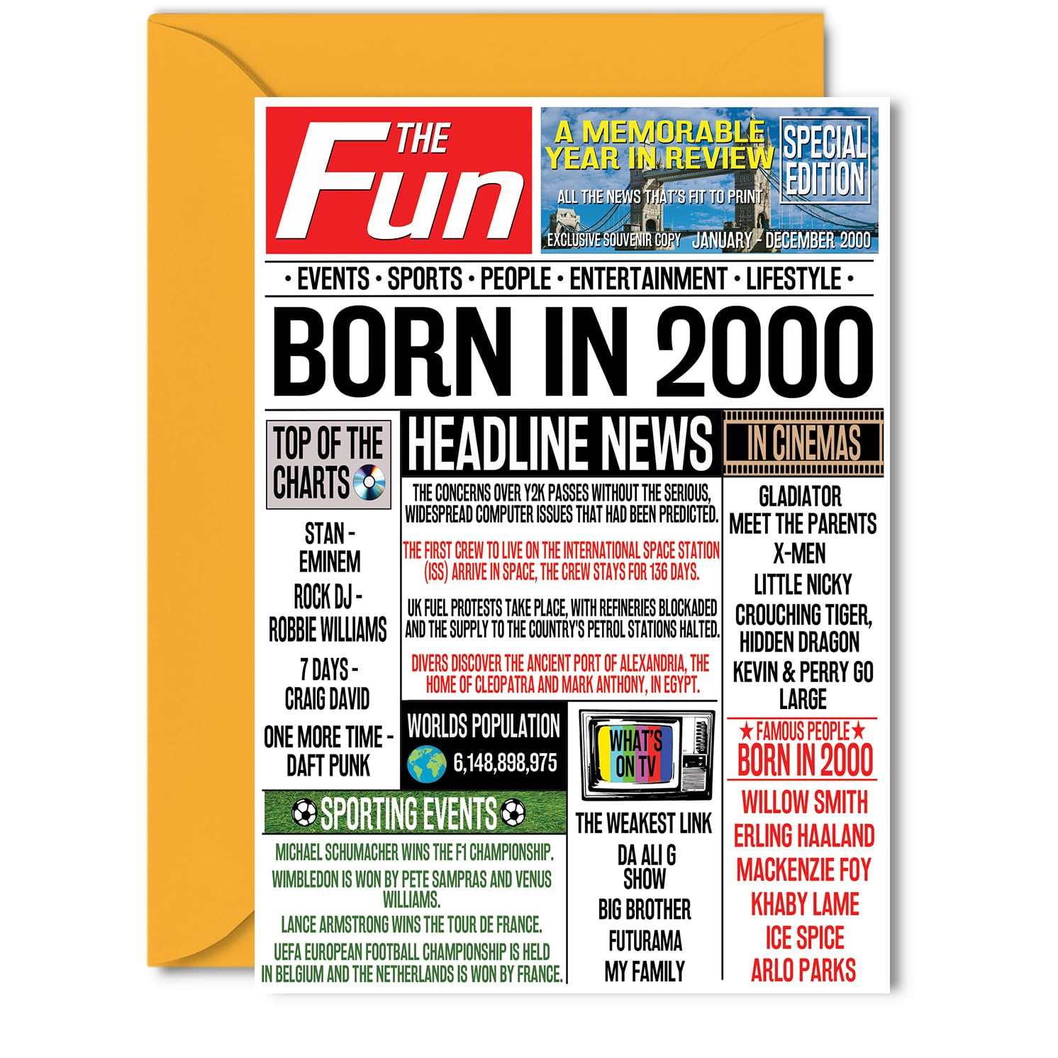 19th Birthday Cards for Men Women - Born In 2007 Newspaper - Happy 19 Birthday Card for Son Daughter Cousin Vintage Retro Back In 2007, 145mm Bday Greeting Cards — view 154