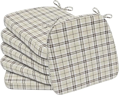 Miniatura 146 de AAAAAcessories Cojines en forma de D, espuma de 2 pulgadas de grosor, con lazos y funda extraíble lavable a máquina, 17 x 16 pulgadas, juego de 4