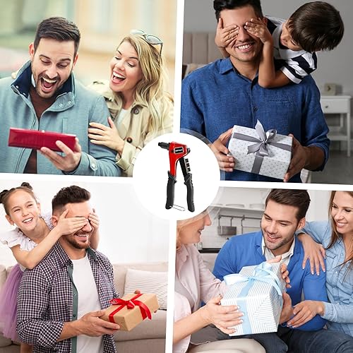 Miniatura 5 de WETOLS Kit de pistola de remache pop con 200 remaches ciegos, remachador manual mejorado de una sola mano con 4 cabezales de remache intercambiables