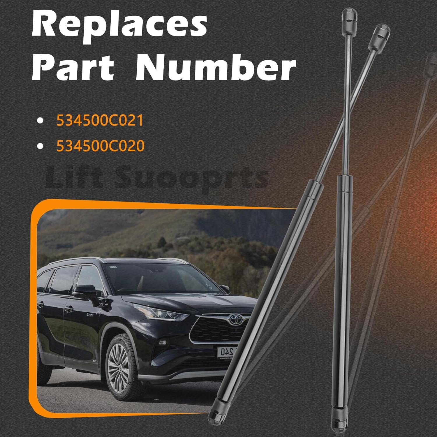 2 PCS 29.09 in Front Hood Lift Support Struts Gas Spring Shocks Rod Compatible with Toyota 08-18 Sequoia / 07-14 Tundra (2007 2008 2009 2010 2011 2012 2013 2014 2015 2016 2017 2018)
