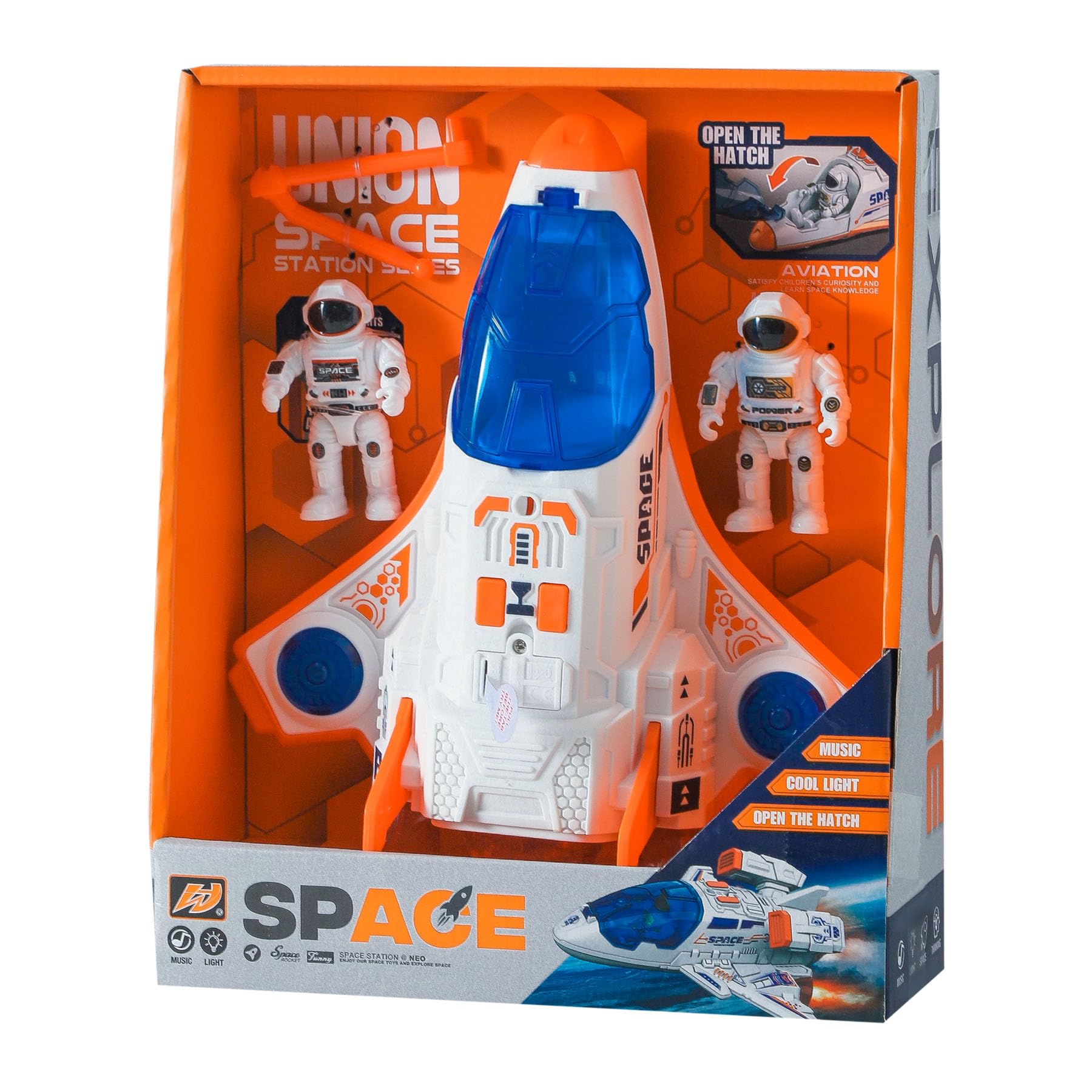 Space Shuttle Toy for Kids 3-5, Rocket Ship Toy with Light and Sound | Space Exploration Astronaut Toys Set, Airplane Toys for Kids Ages 4-8