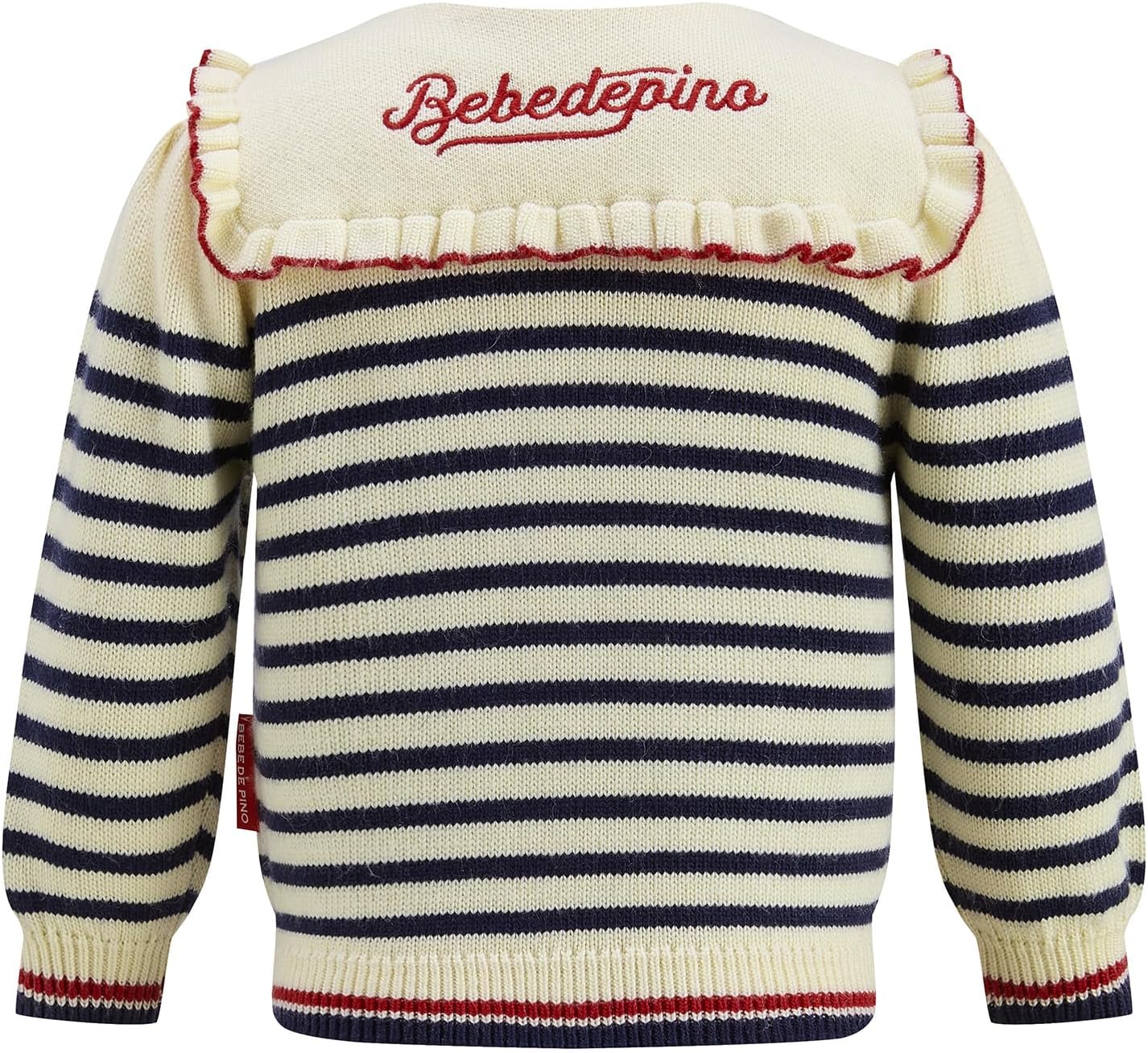 Toddler Kids' Striped Bow Knit Cardigan - Ruffled Collar Sweater Coat