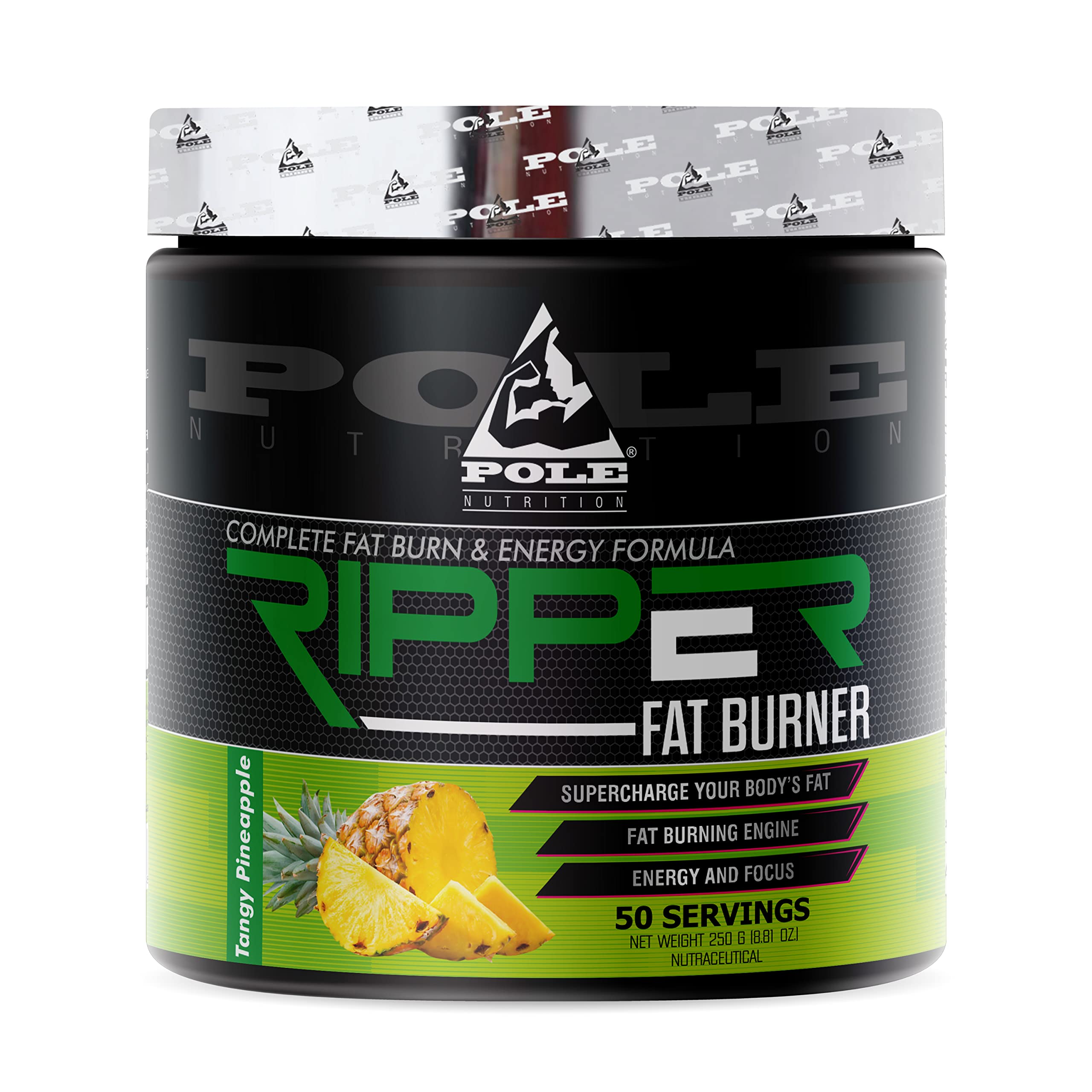 pole nutrition Ripper Fat Burner | Tangy Pineapple Flavor | 250g | 50 Servings | Advanced Weight Management Formula for Energy Focus and Fat Loss-picture-1