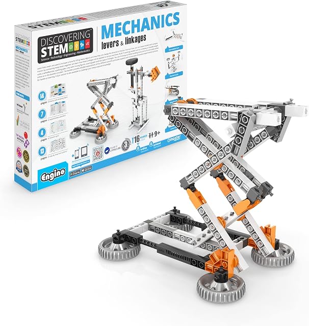 Engino- Stem Toys, 16 Models in 1 Stem, Mechanics Levers & Linkages, Construction Toys for Kids 9+, Fun Educational Toys, Gift for Boys & Girls