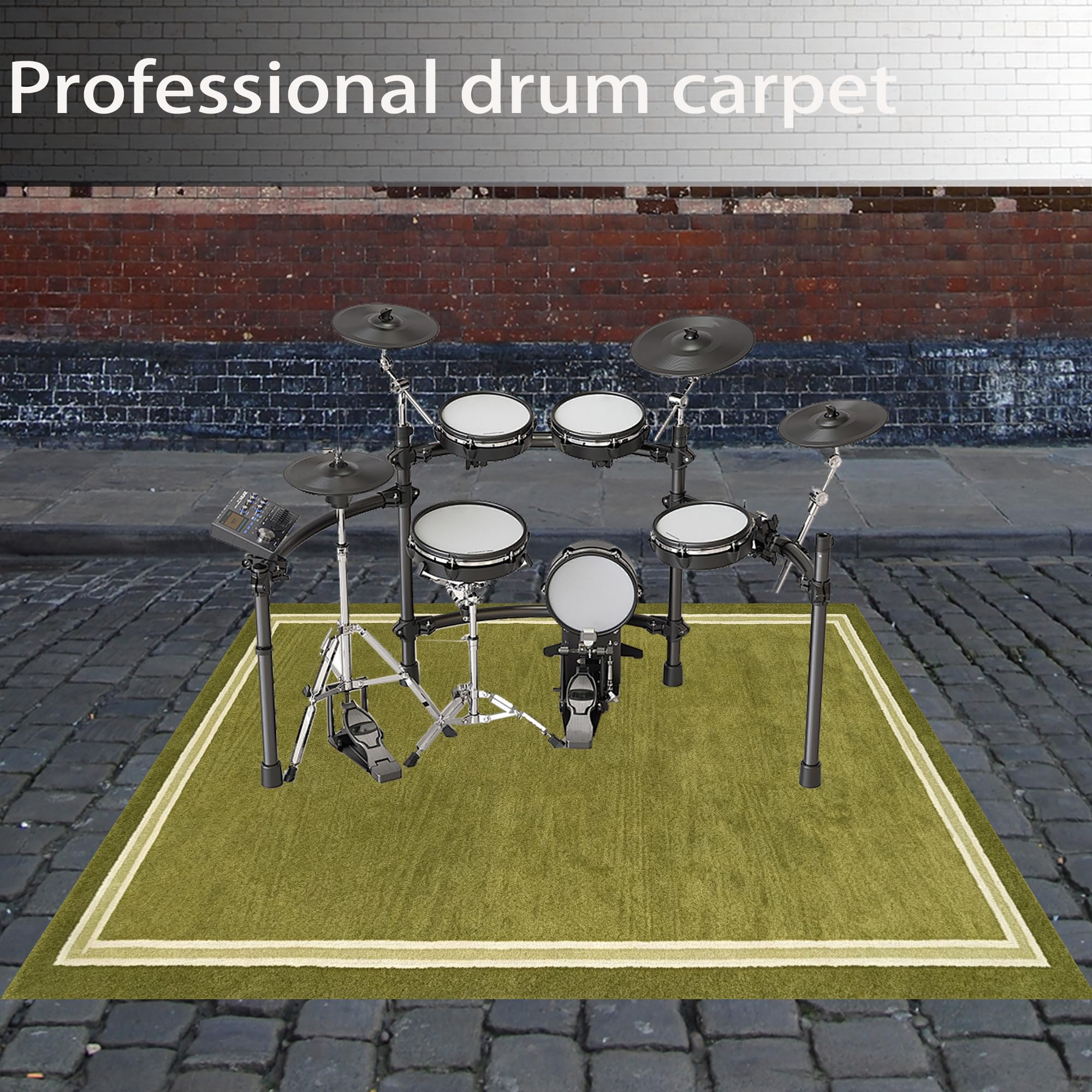 Tappetino per Batteria Antiscivolo Tappeto a Tamburo 300 x 200 cm | Insonorizzato, Tappeto per Percussioni, Tappeti per Batterie Elettroniche Rullante Acustica Snare Drum Grancassa Strumenti