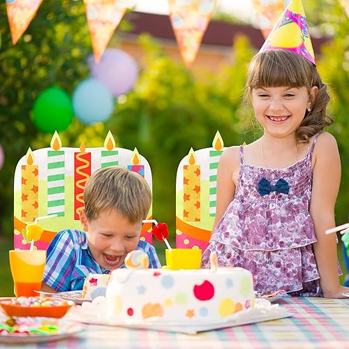 Miniatura 3 de Funda para silla de cumpleaños, 2 piezas, asiento para aula, magdalena, niños, hogar, escuela, oficina (estilo encantador)