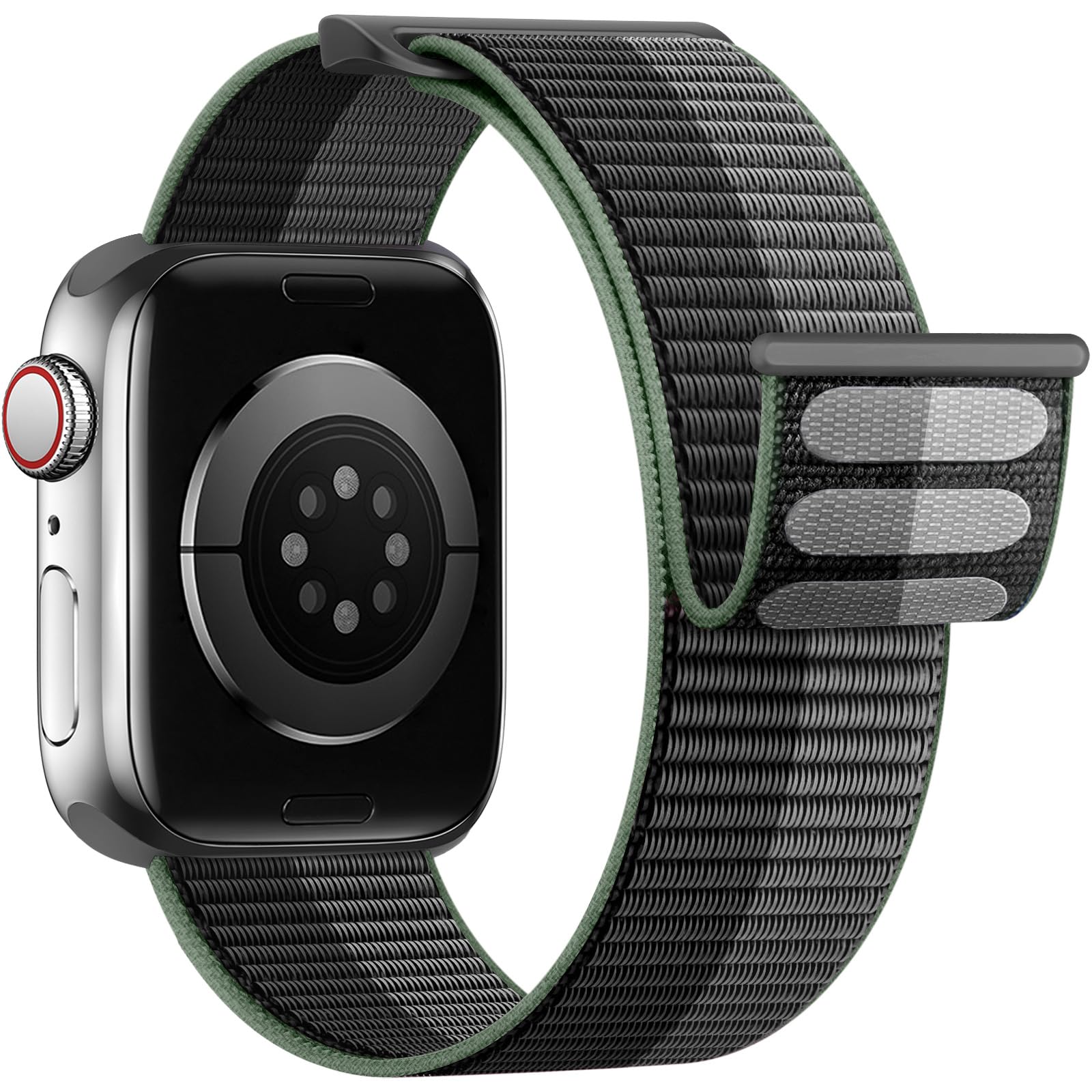 Yoohoo Nylon Straps Compatible with Apple Watch Straps 44mm 45mm 46mm 49mm 42mm(Series 3/2/1)Women Men,Upgraded Soft Nylon Replacement Bands for iWatch Series 11 10 9 8 7 6 5 4 3 2 1 SE3 Ultra3/Black — view 20
