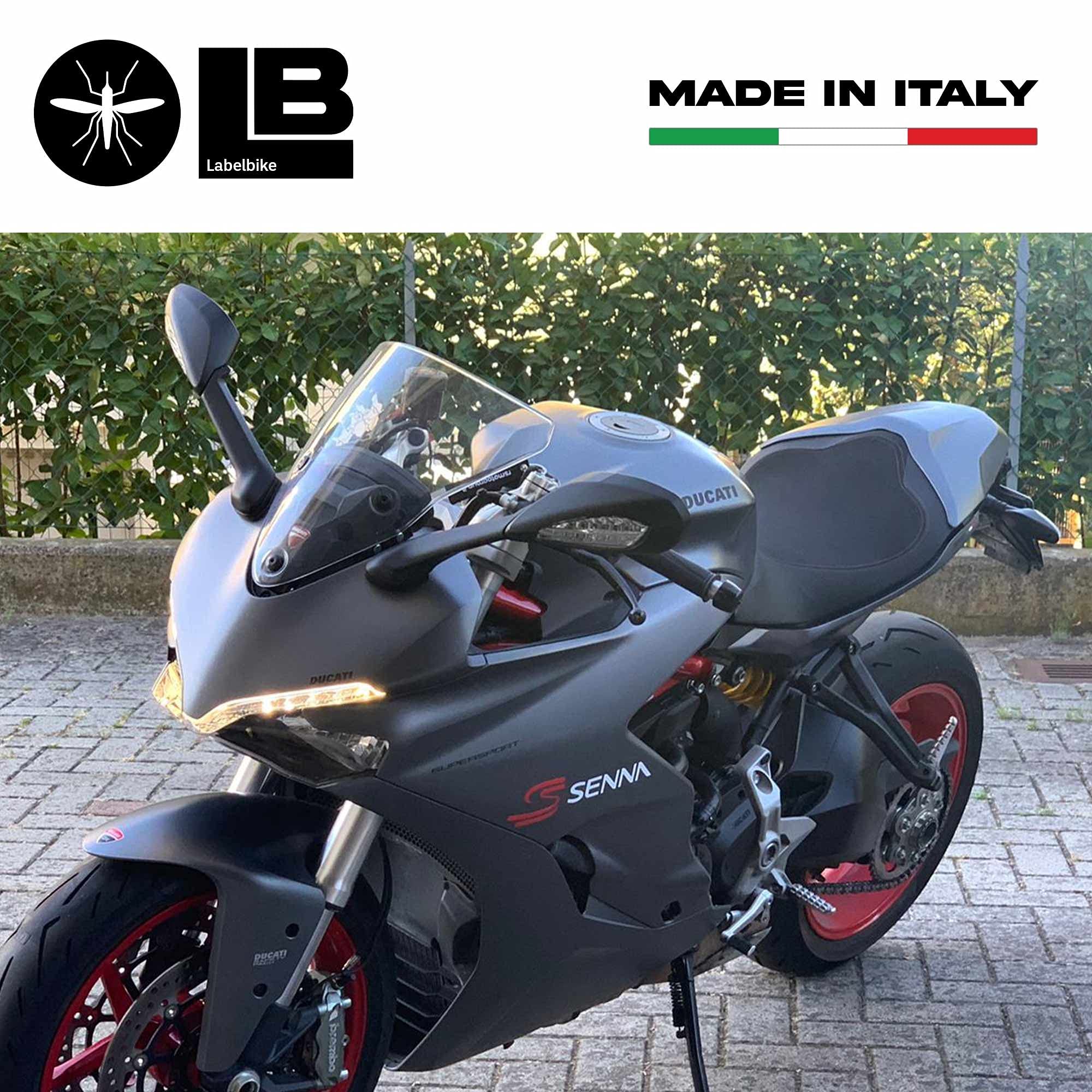 labelbike - 2 Pre-Spaced Stickers Writings ''Senna'' Compatible with Ducati Senna - Dimensions 25x6 cm