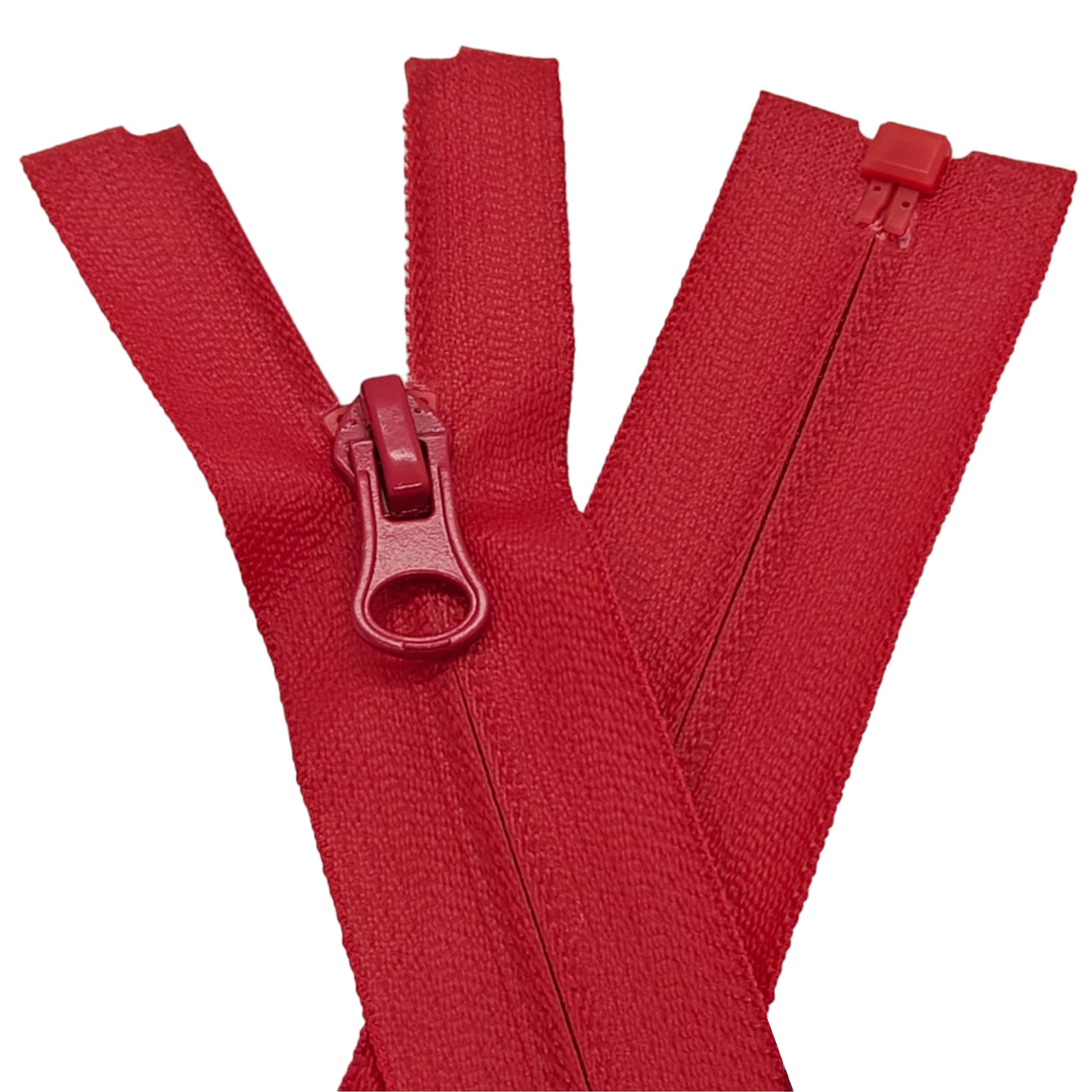 Zips & Bobs Red 1Pc Waterproof Zip Size #5 Fully Open End Coil Fastener Nylon Zip On Waterproof Tape (, 80Cm (31.5''))