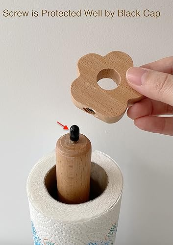 Miniatura 5 de Soporte para toallas de papel, organizador de rollo de cocina de madera, regalo de inauguración de la casa para amigos
