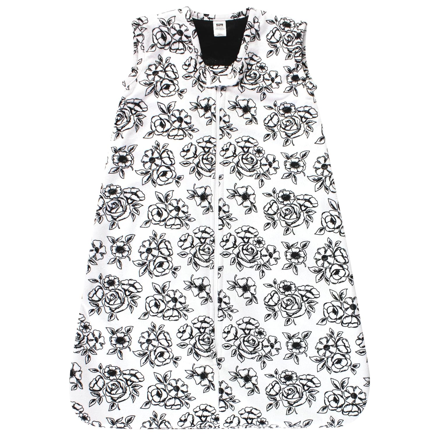 Hudson Baby Unisex Baby Plush Faux Fur Sleeping Bag, Wearable Blanket, Black Toile, 0-6 Months