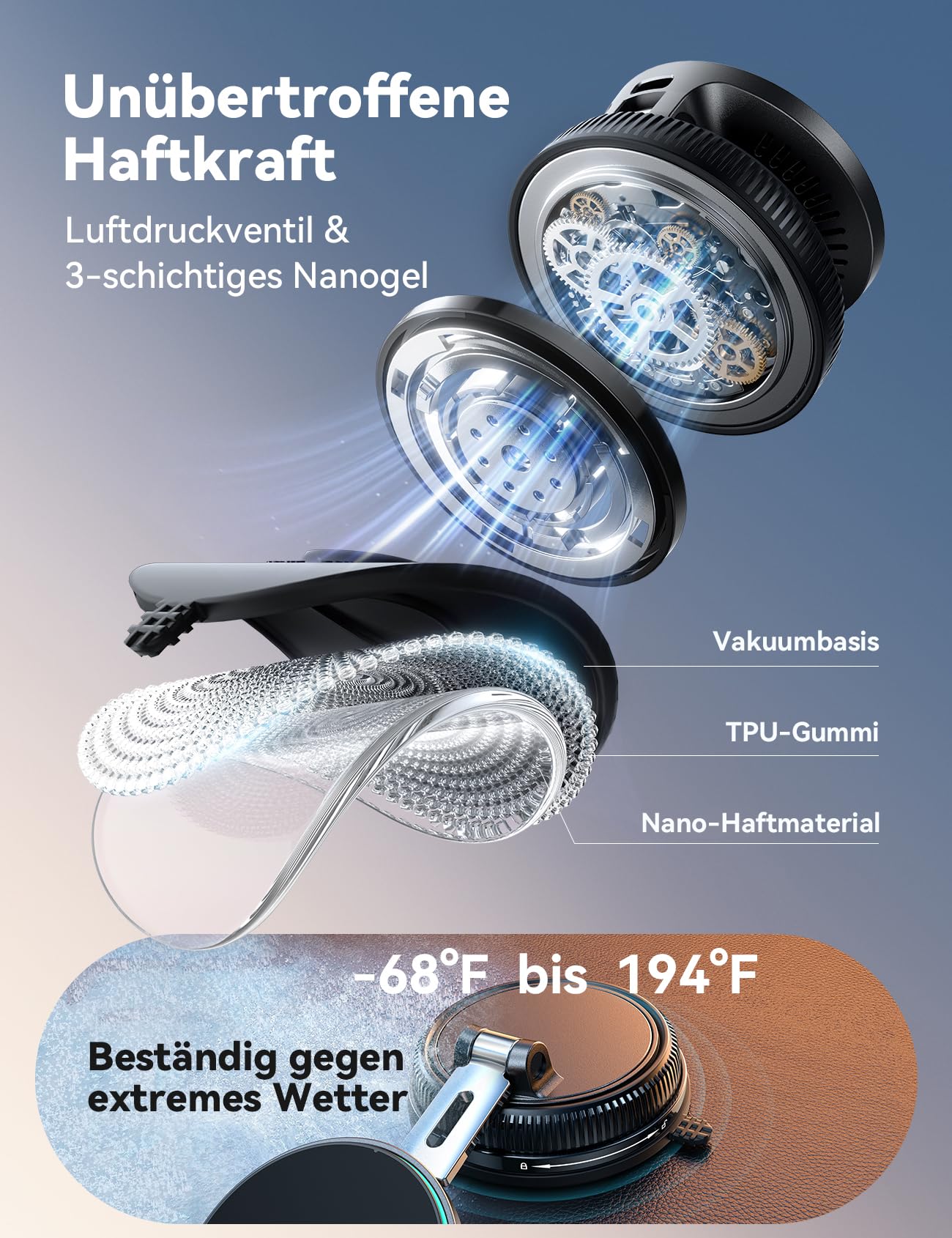 JOYROOM Magsafe Autohalterung mit Ladefunktion 15W,[Vakuum & Stärkster Gel ] Handyhalterung Auto mit Ladefunktion,360° Drehbarem & Klappbarem Charger Magnet Handyhalterung fürs Auto iPhone 17-12
