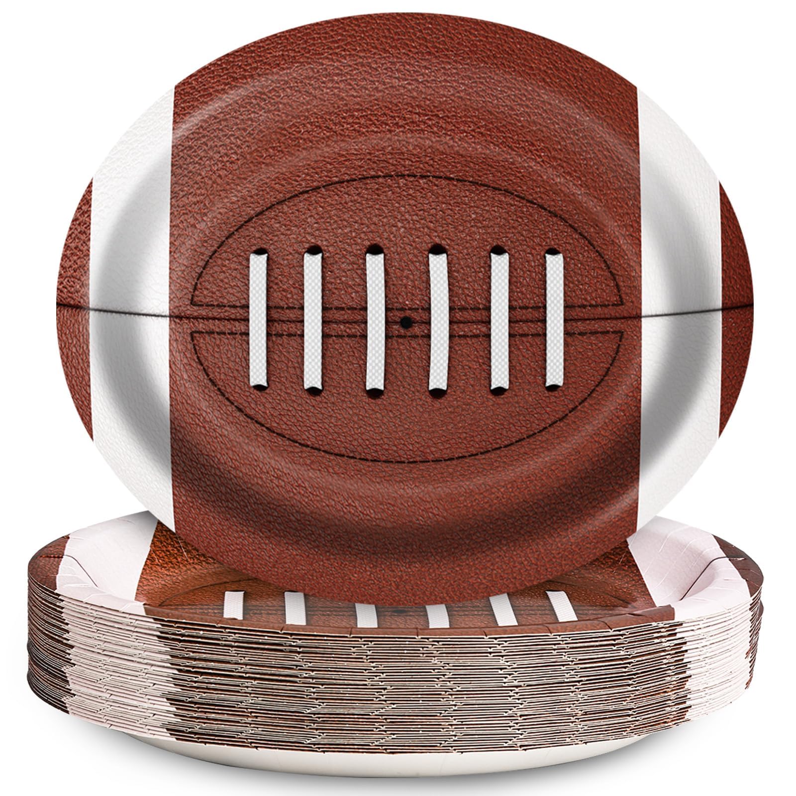 EggSun Football Oval Paper Plates 10
