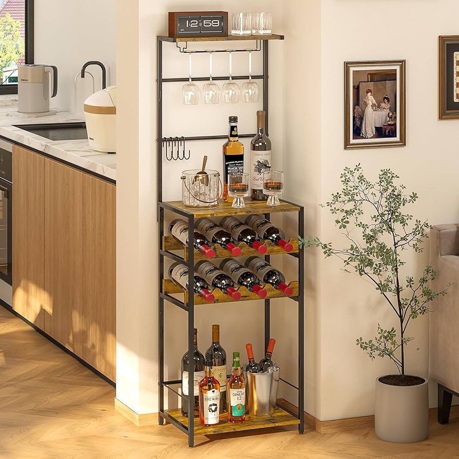 Amazon.com: 5-Tier Wine Rack Freestanding Floor, Liquor Bar Stand Amazon.com: 5-Tier Wine Rack Freestanding Floor, Liquor Bar Stand