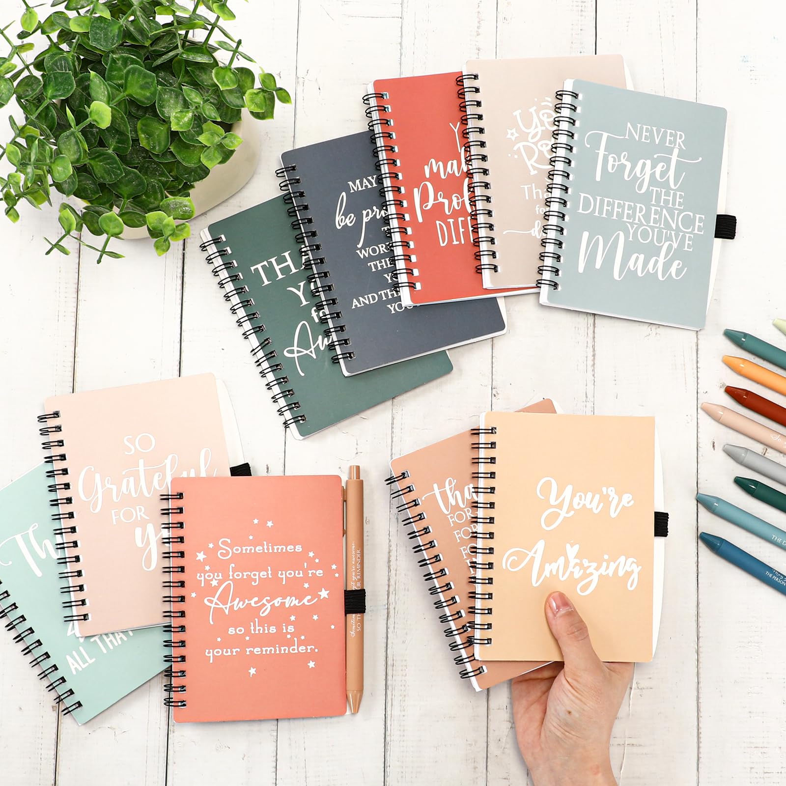 Tellingyou 20 cuadernos de agradecimiento para empleados, regalo de regreso a clases, cuaderno en espiral A6 con bolígrafos motivacionales para lista de tareas para compañeros de trabajo, profesores