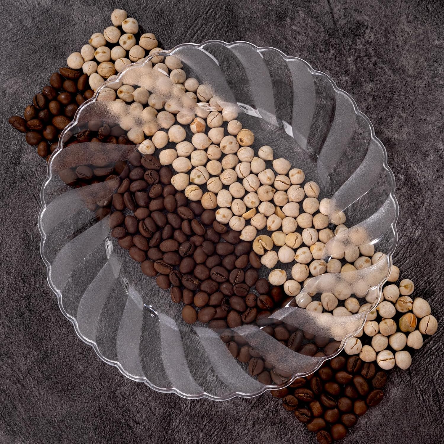 U-QE 100 Pieces Clear Plastic Plates - 7 Inch Plastic Dessert Plates Disposable - Washable & Reusable - Premium Hard Clear Fancy Disposable Heavy Duty Cake Platos for Party, Weddings and Events