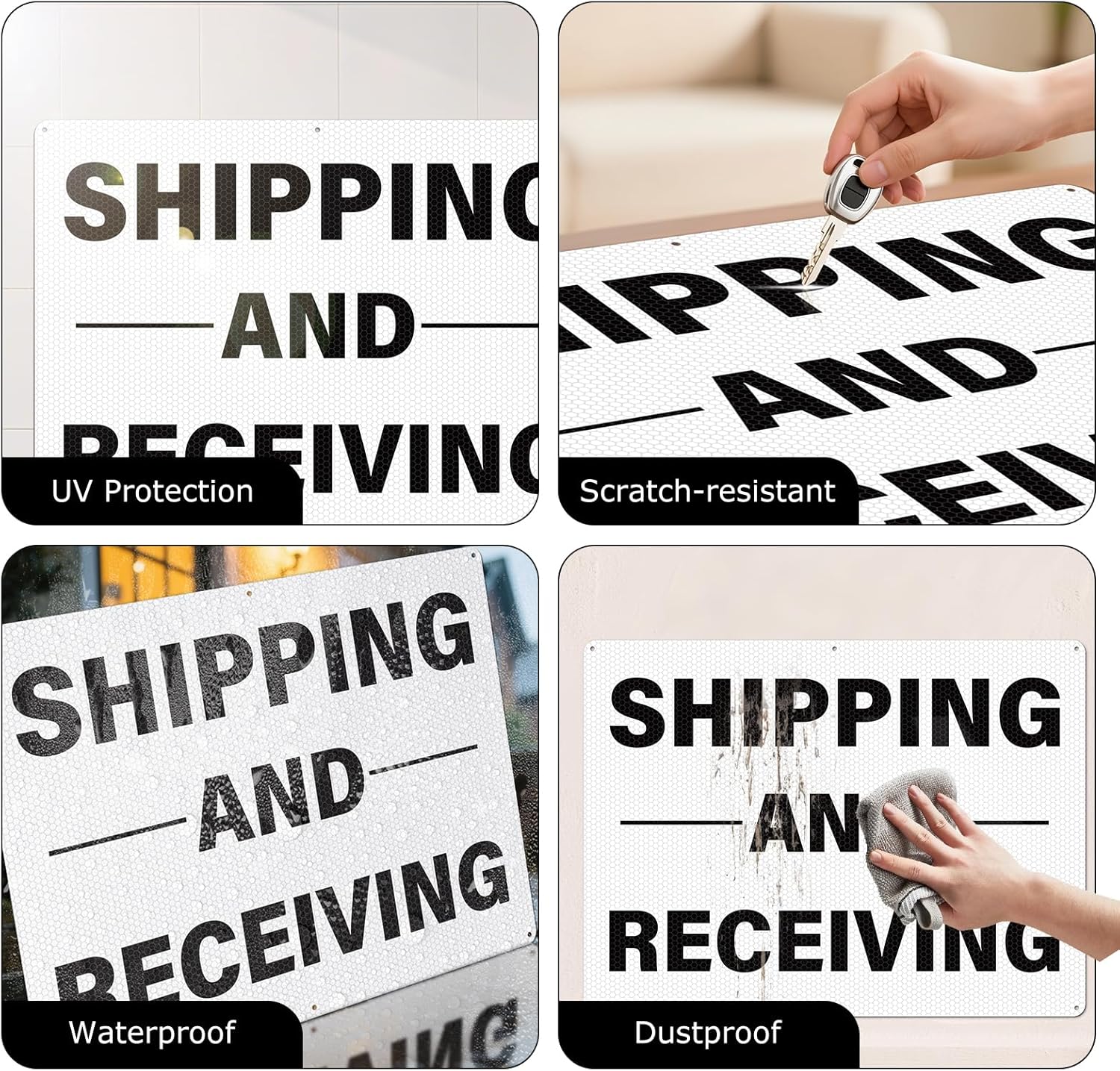Large Shipping and Receiving Sign 18" x 24" Reflective Aluminum Metal Signs Rust-Free Deliveries Sign for Business Warehouses Factories Loading Docks Logistics Yards